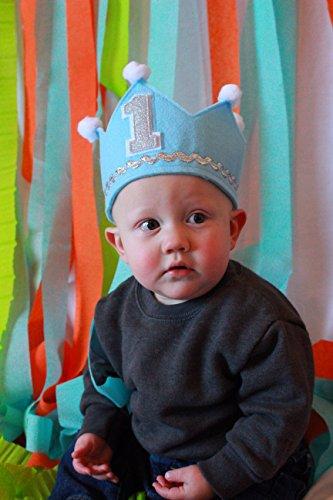 Refreshing Day Refreshing Day Boy Birthday Crown. Made of Felt. Prince Crown. Handcrafted in The USA. Prince Crown. Boy Prince Party Supplies.Baby Boy First Birthday Crown Number 1. Prince Cake Smash Photo Prop.