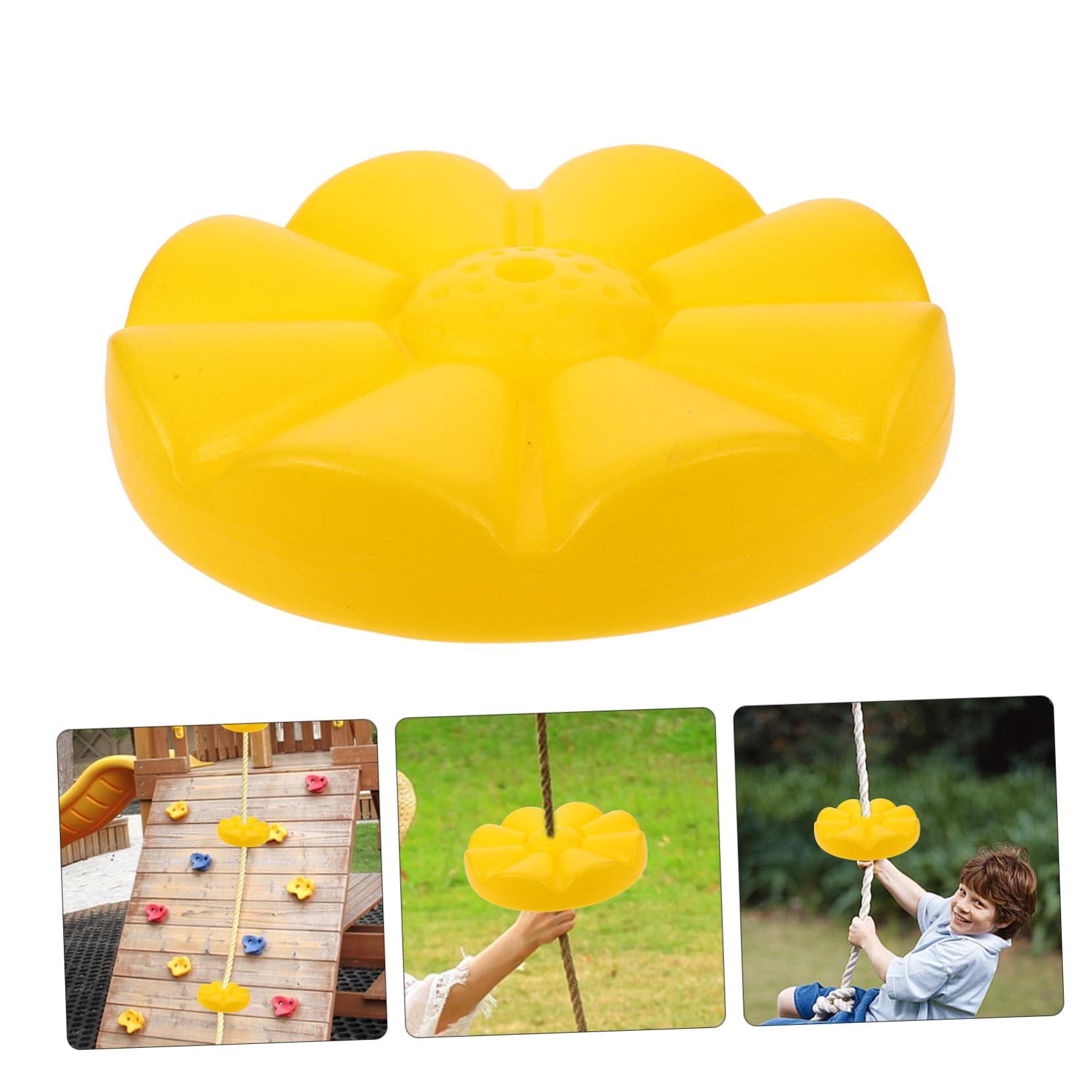 BESPORTBLE BESPORTBLE Swing Climbing Plate Outdoor Climbing Rope Toy Round Playground Swing Seat Swing Tree Accessories Swing Rope Disc Hanging Climbing Rope Board for Children Plastic Yellow