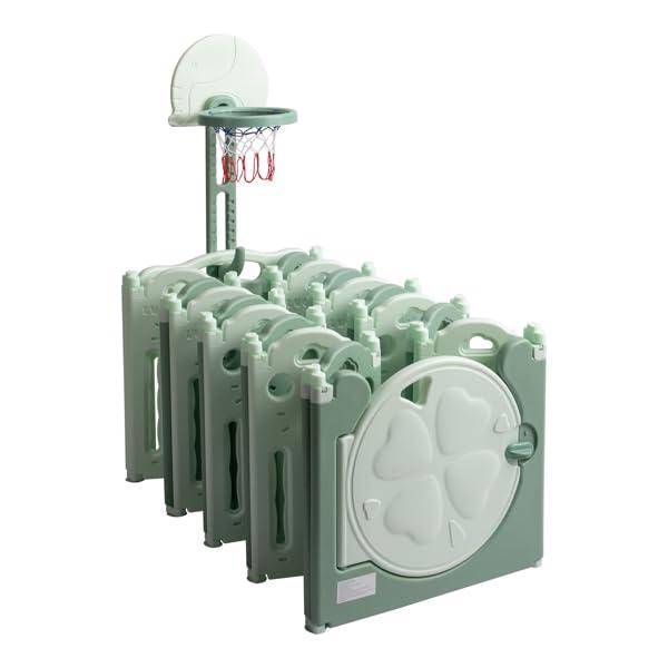ToysCentral Basics PARC bb en HDPE Pliable 16 2 panneaux avec Panier de Basket-Ball- Vert