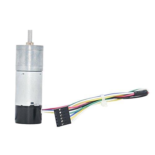 AZSSMUK Azssmuk Metal DC Gear Motor 24V 130RPM with Encoder for Robotics,RC Car Model,Custom Servo, Arduino and 3D Printers,DIY Engine Toy