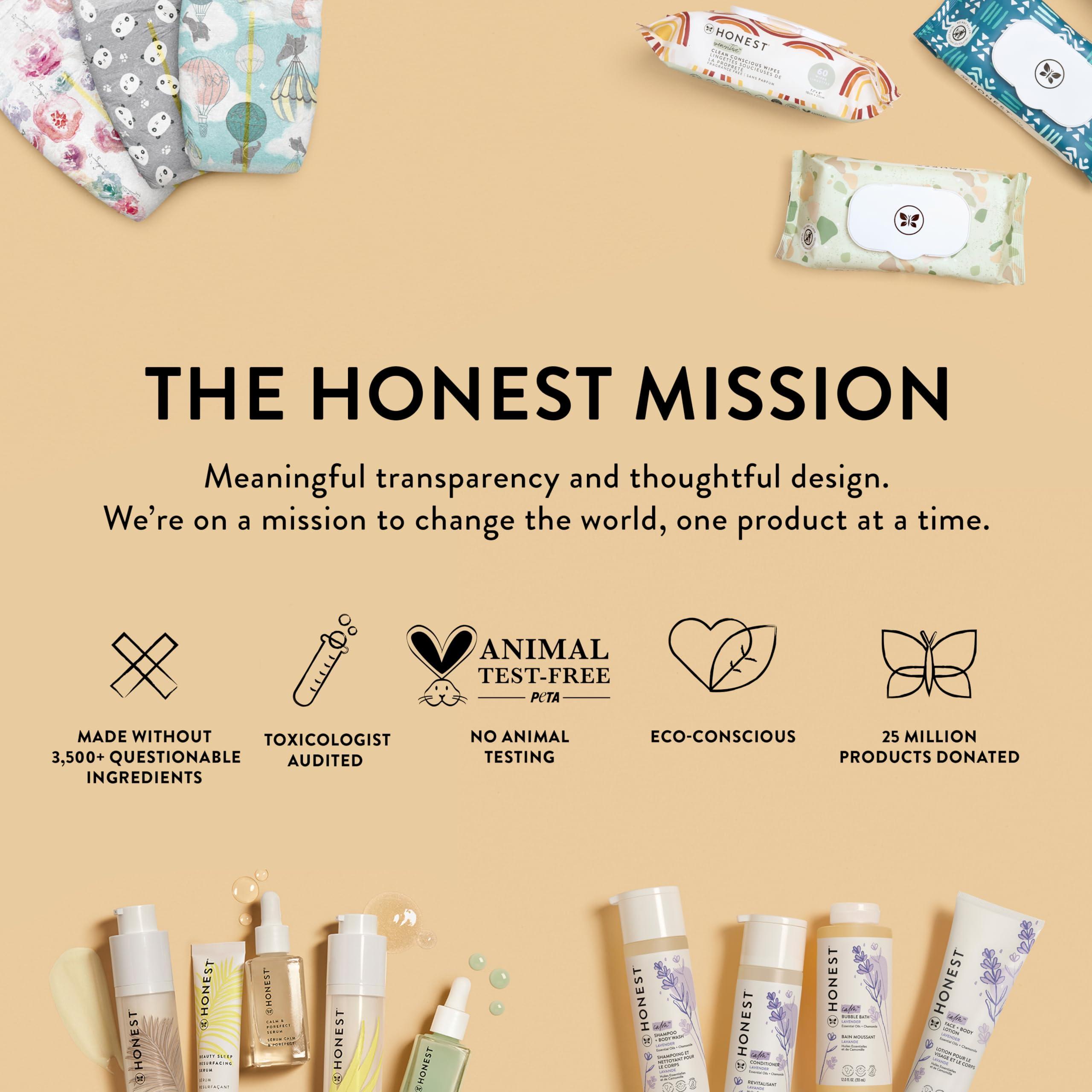 The Honest Company The Honest Company Clean Conscious Unscented Wipes | Over 99% Water, Compostable, Plant-Based, Baby Wipes | Hypoallergenic for Sensitive Skin, EWG Verified | Pattern Play, 60 Count
