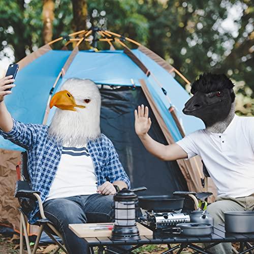 MOKRY PARTY MOKRY PARTY White Eagle Head Mask Animal Bird Mask Eagle Claw Hairy Latex Mask Halloween Carnival Costume Mask