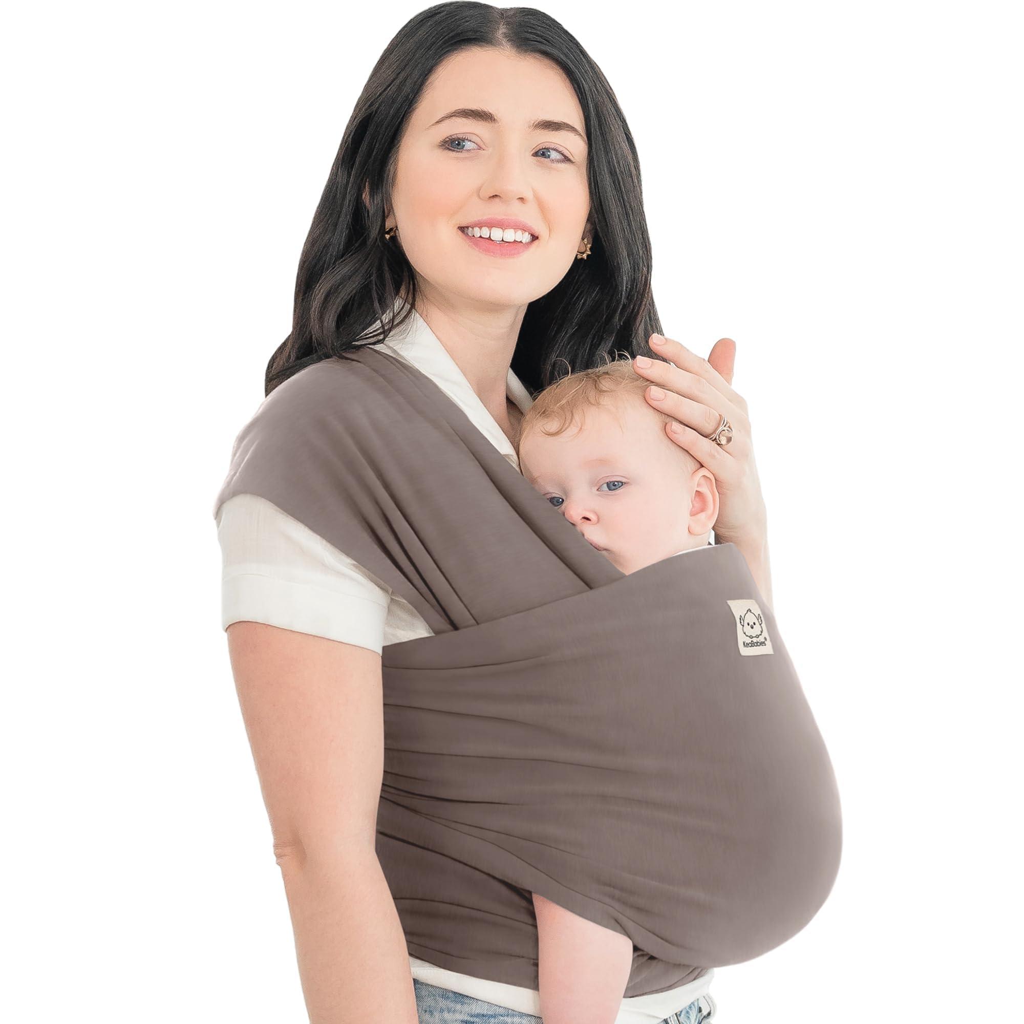 KeaBabies KeaBabies Baby Wrap Carrier - All in 1 Original Baby Carrier Newborn to Toddler Sling, Easy to Wear, Hands Free Bonding, Lightweight, Breathable Infant Wraps (Copper Gray)