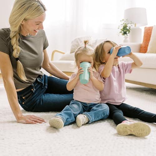 Dr. Brown's Dr. Brown's Milestones Cheers 360 Training Cup for Toddlers & Babies, Leak-Free Sippy Cup, Blue/Aqua, 10oz/300mL, 9m+, 2 Pack (Colors May Vary)