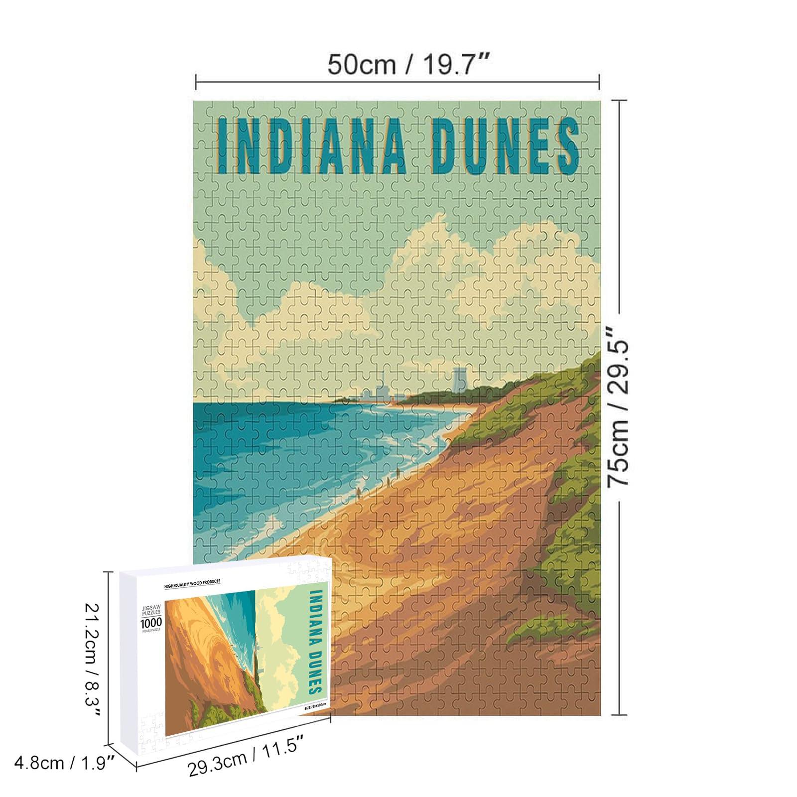 gaeaverse 500/1000pcs Puzzles,US Indiana Dunes National Park Landscape Puzzle,Jigsaw Puzzle for Adults,Home Decoration Gift,Decompression Toys (1000pcs)