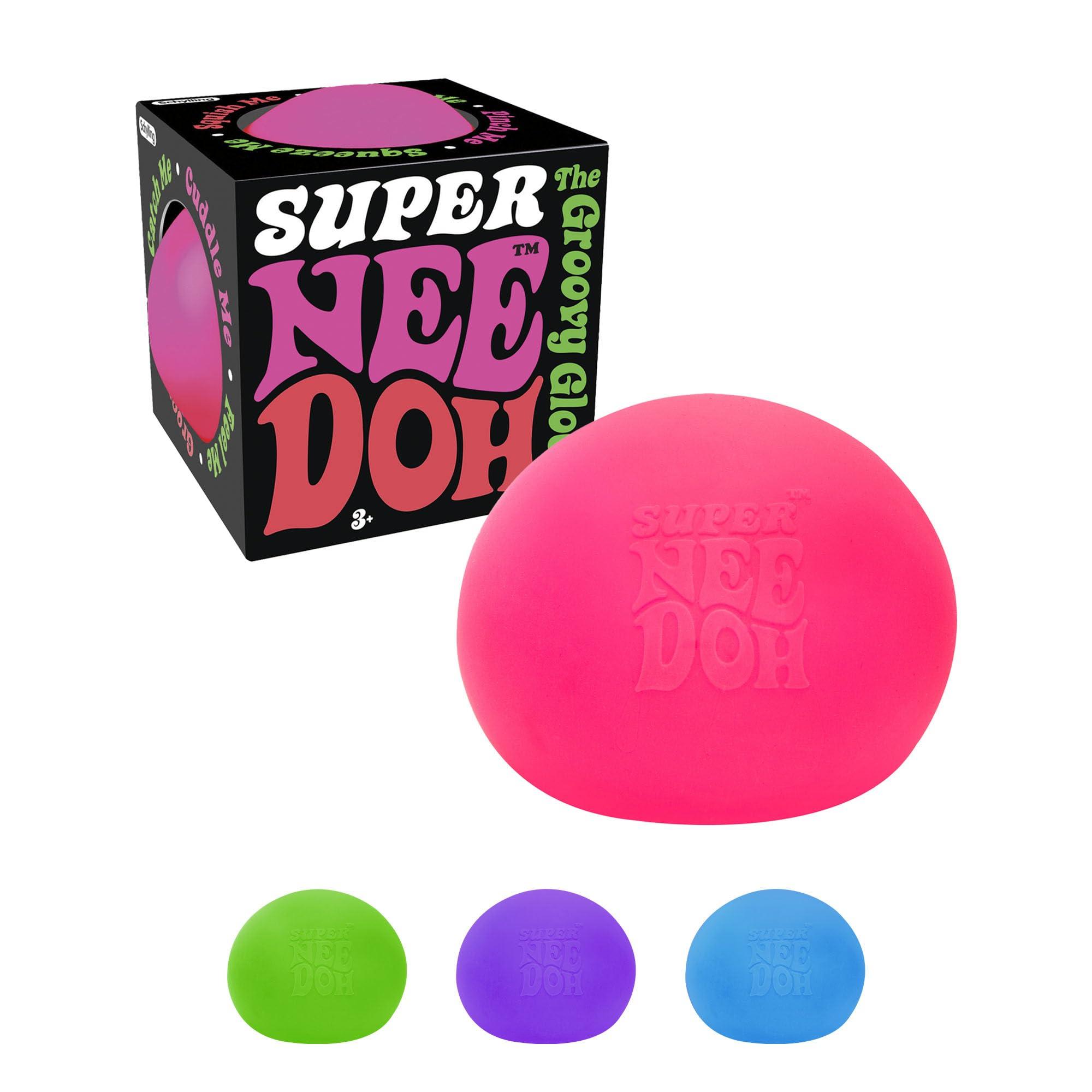 Schylling Schylling Brand Original Super Nee Doh Stress Ball Fidget Toy - Huge 4.5\" in Diameter - Jumbo Squishy Squeezy Fun - Colors Assorted - Ages 3+