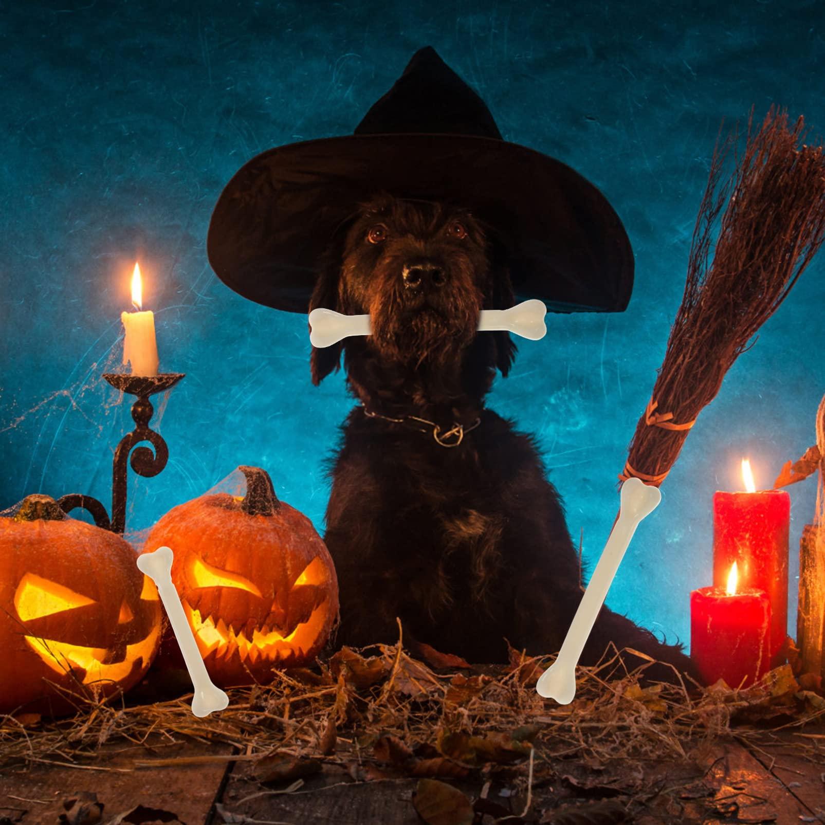 Gadpiparty Gadpiparty 48pcs Halloween Bones Decor White Plastic Bone Halloween Props Mini Skeleton Fake Bones Plastic Skeleton Bones Plastic Bones for Halloween Party Fake Plastic Bones Toy Artificial