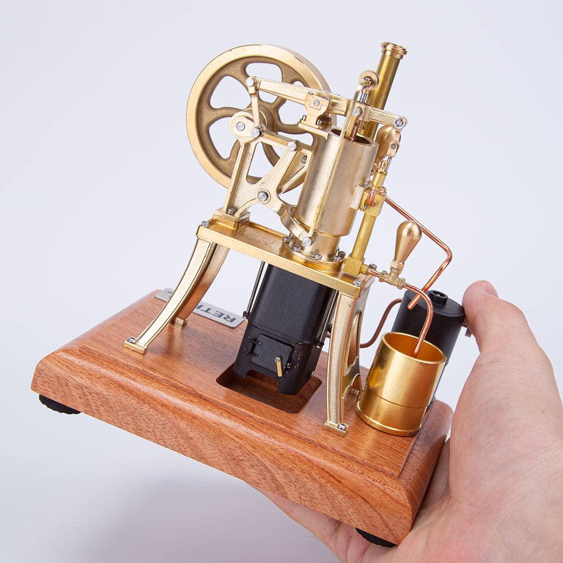 Helixsun Helixsun Retrol Hot Air Pumping Engine Model, 1/12 Scale Water-Cooled Stirling External Combustion Engine Physics Experiment Mechanical Toy Set