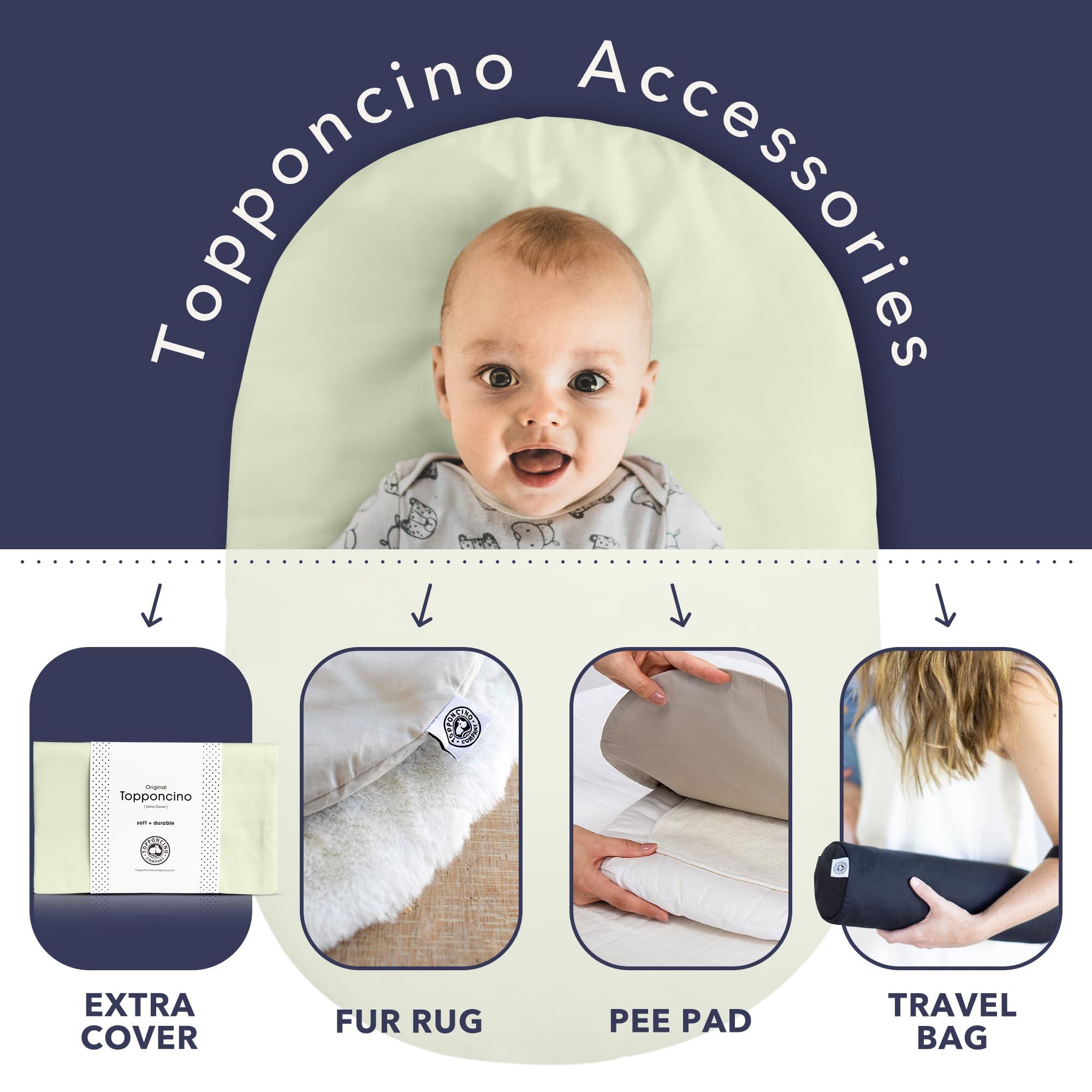 Topponcino Company Montessori Baby Topponcino | Multifunctional Authentic Montessori Design | Simple Newborn Holding & Feeding Baby Support Pillow | Clean Infant Tummy Time Mat (Original, Sage Green)
