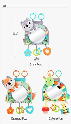 Koty Koty Infant Car Seat Toy - Kick and Play Activity Center with Mirror, Teether and Crinkle Paper, Fun Travel Baby Toy for Rear Car Seat, Easier Drive with Newborns, Babies