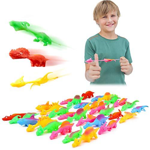 MIMIDOU MIMIDOU 30 Pcs Finger Slingshot Dinosaurs Animal Toy, Funny Stretchable Flick Rubber Animals, a Variety Simulation Animals Great for Various Festivals and Parties.