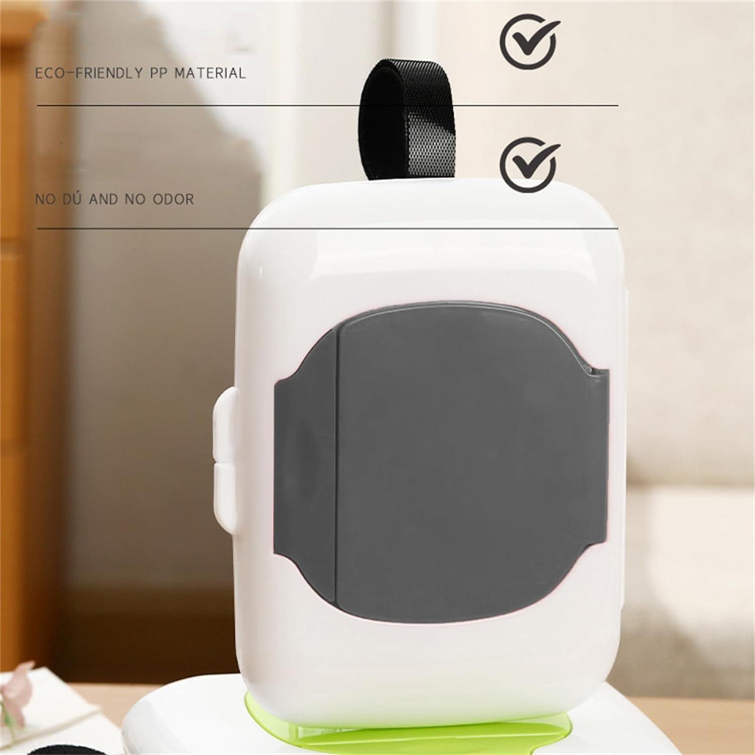 Calsgkspray Gray Travel Wipe Holder, Wipes Dispenser, Travel Wipes Case, Reusable Wet Wipe Container Box Strollers Hanging Dispensers Refillable Wipe Case Safe Wet Storage Wipe Holders Wipes and Holders