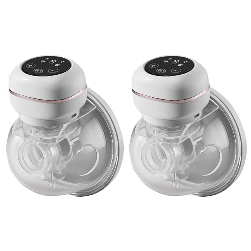 ZZDD ZZDD Double Wearable Breast Pump, Memory Function Rechargeable with Massage and Pumping Mode 24mm WhiteLCD Display, Electric Hands-Free Breast Pumps with 2 Modes, 9 Levels, 1