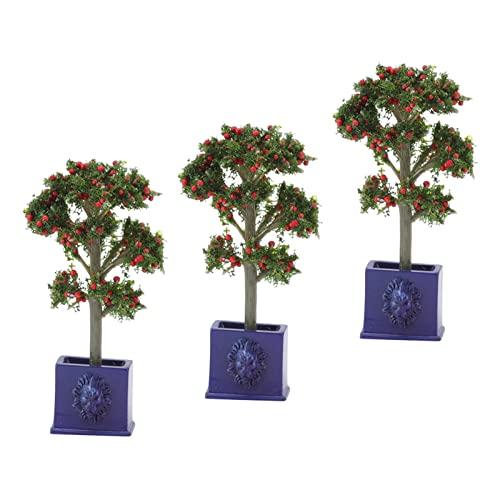 VGEBY VGEBY Dollhouse Fruit Trees 3PCS Miniature Dollhouse Plants Artificial Fruit Tree Model for 1:12 Scale Dollhouse Decoration