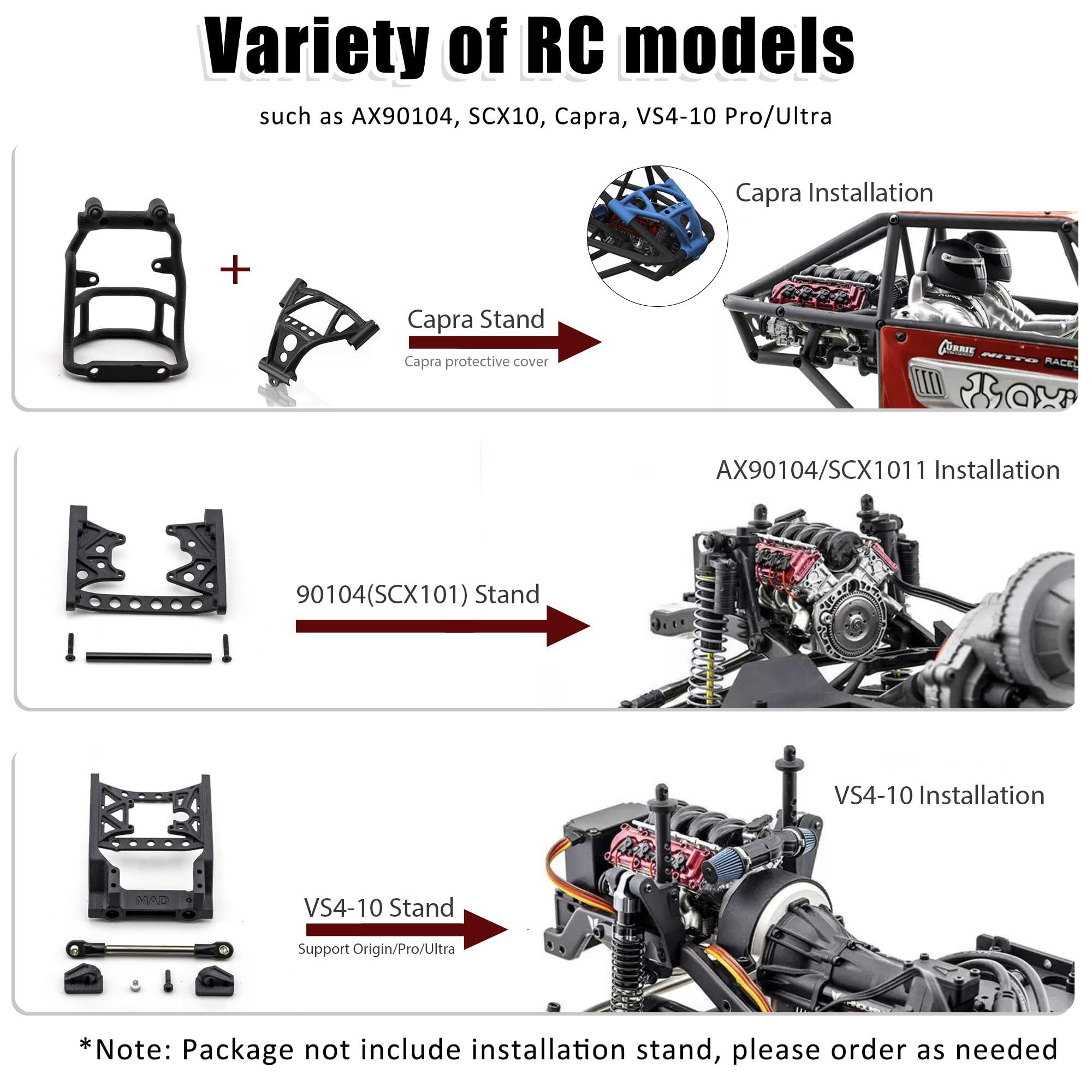 Generic Mini V8 Engine Kits That Runs, MAD Small Engine Kit for Adults to Build V8 Engines Suit for RC Cars AX90104 SCX10 Capra VS4-10 Pro/Ultra, High Simulation Educational Toy (V8 Engine+Supercharger)