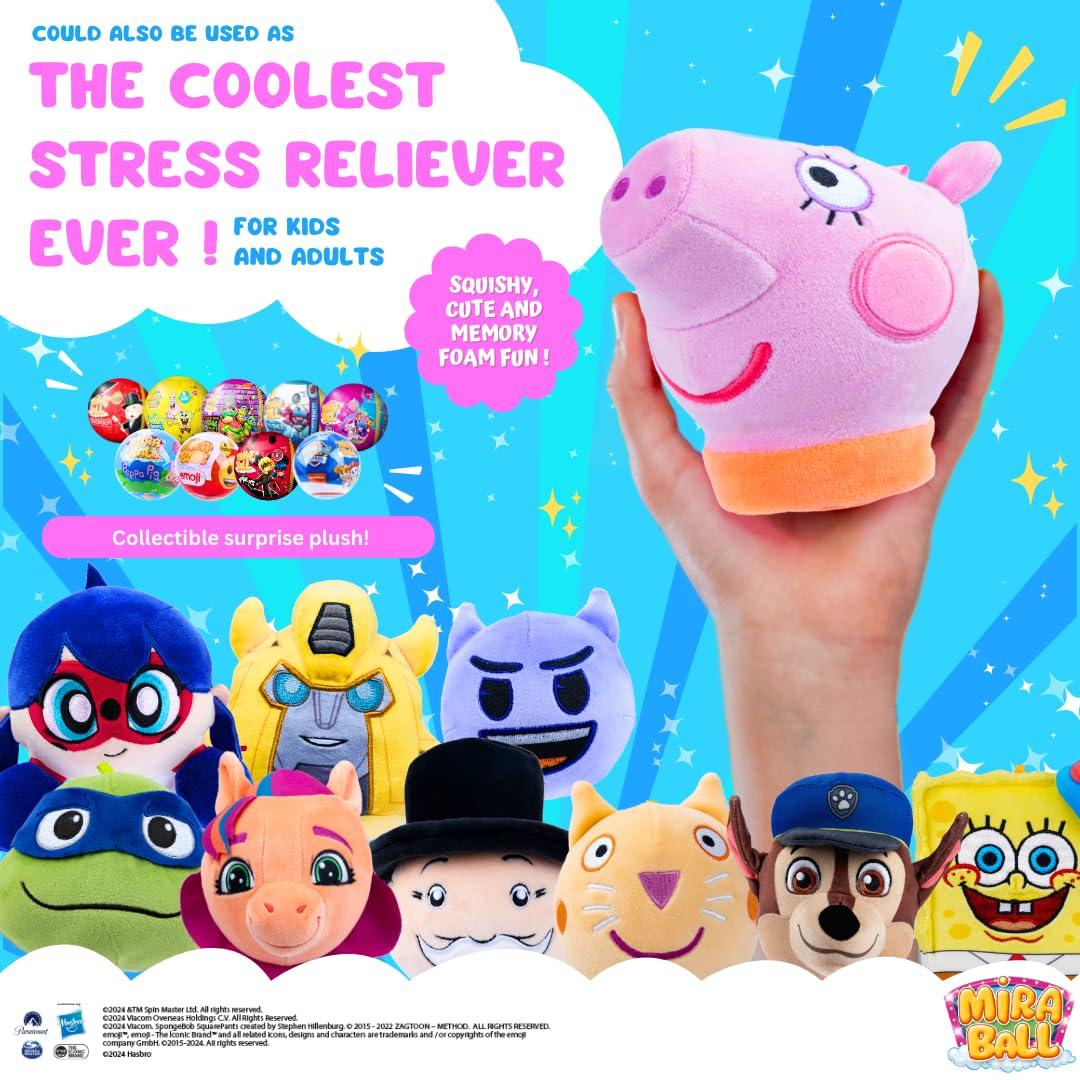 MiraBall MiraBall Peppa Pig Mystery Expandable Maxi Plush to UNbox, Collectible Squishy and Soft Plush with 4 Surprise, Limited Edition, Great Toy Gift, Trendy for Kids Aged 3+ (4-Pack)