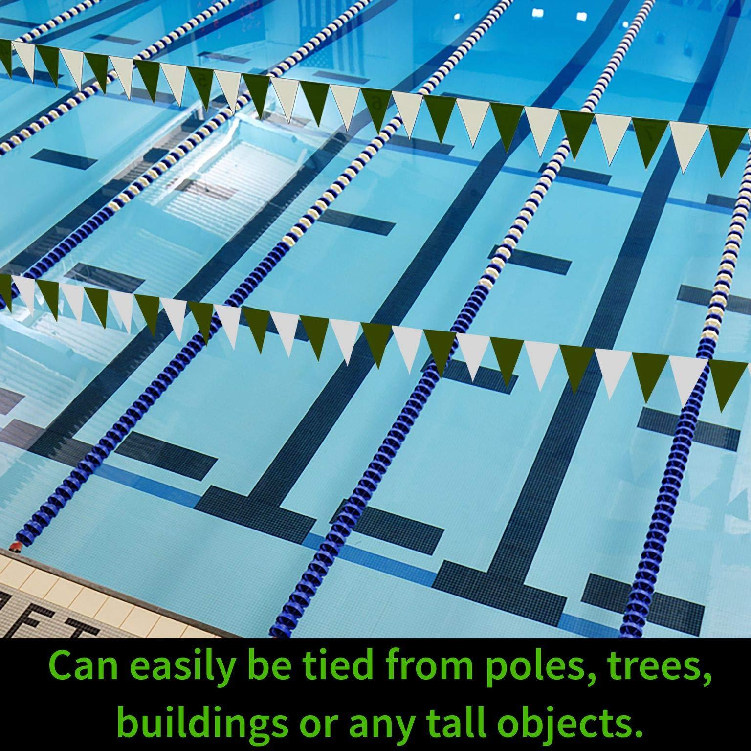 Water Gear Water Gear Backstroke Flags - Meets All Regulations - Heavy-Duty Vinyl - Great for Swimmers and Divers - Competitive Swim Gear - Green/White