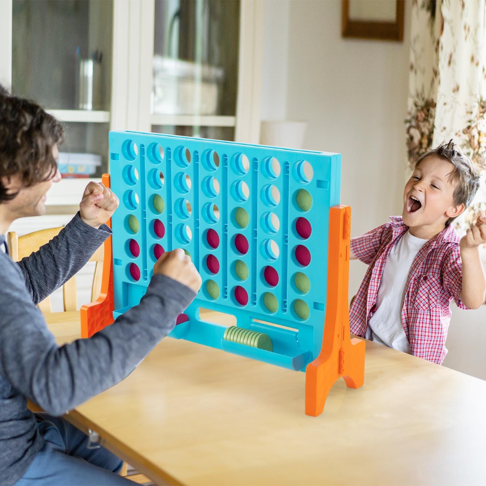 Costzon Costzon Giant 4 in a Row Connect Game, 2-in-1 Jumbo 4-to-Score Game Set with Carrying Bag, Fun Family Party Game, Indoor Outdoor Yard Game for Kids Adults, Freestanding/Wall Mount (Orange)