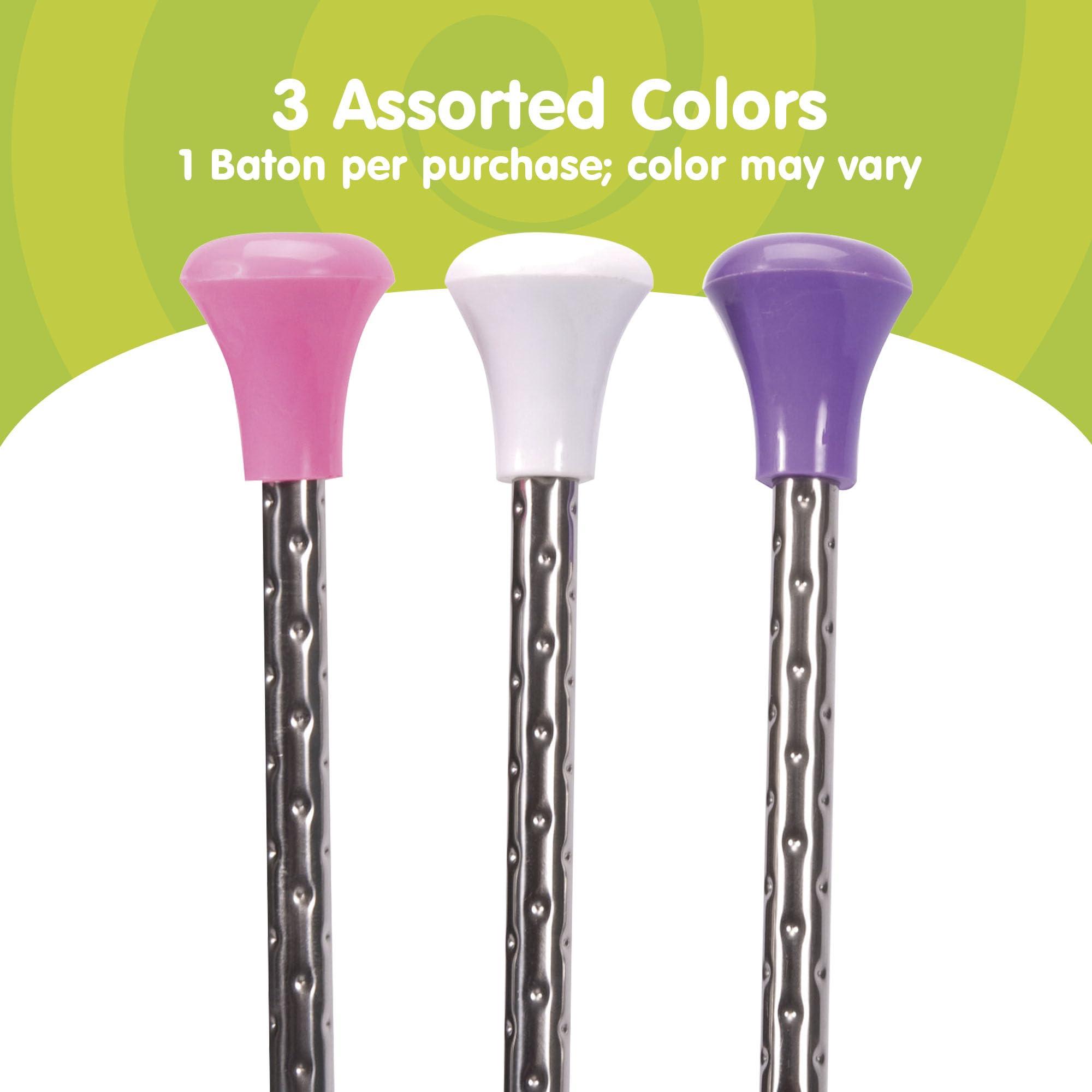 Schylling Schylling Twirling Baton - Metal Kids Baton - Rubberized Ends in Assorted Pink, White, and Purple Colors - Ages 3 and Up - One Baton