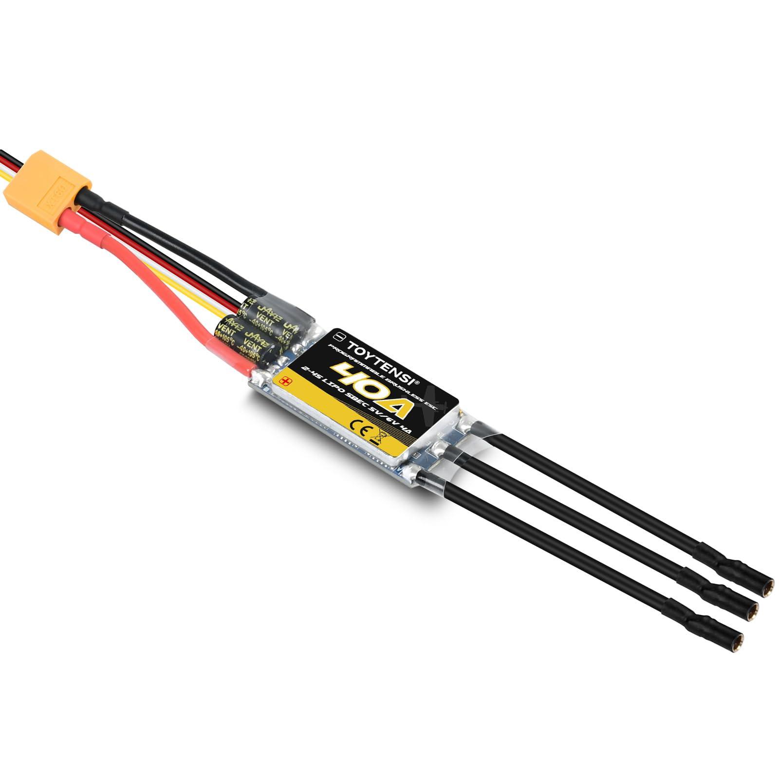 TOYTENSI TOYTENSI 40A 2-4S RC Brushless Motor ESC for RC Plane Airplane with SBEC 5V/6V 4A