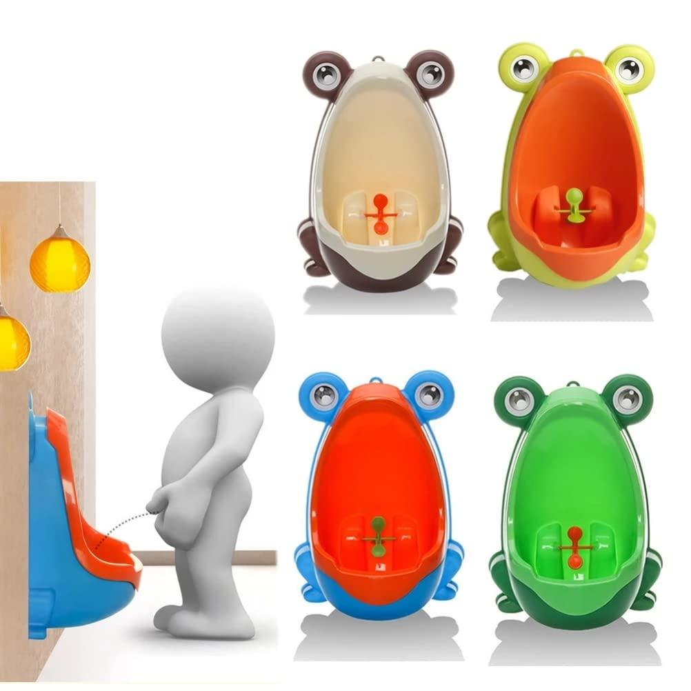 WBTY WBTY Cute Frog Potty Training Urinal for Boys Toilet with Suction Cup Cartoon Kids Urinal Trainer with Funny Target Point (Fruit Green+Orange)