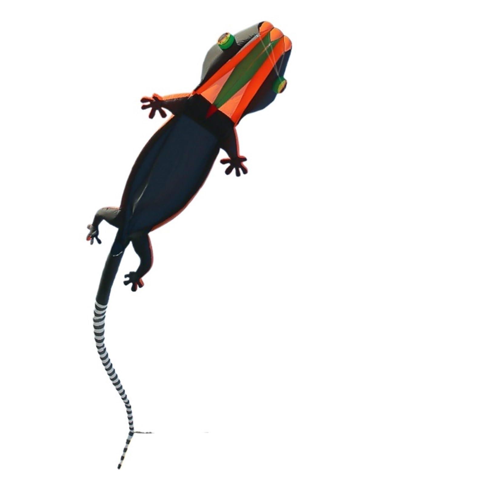 UqaBs 3D 14M Inflatable Gecko Lizard Kite, Large Soft Skeletonless Animal Kite, Outdoor Flying Sports Tear Resistant Material Kite (Color : Style 1)