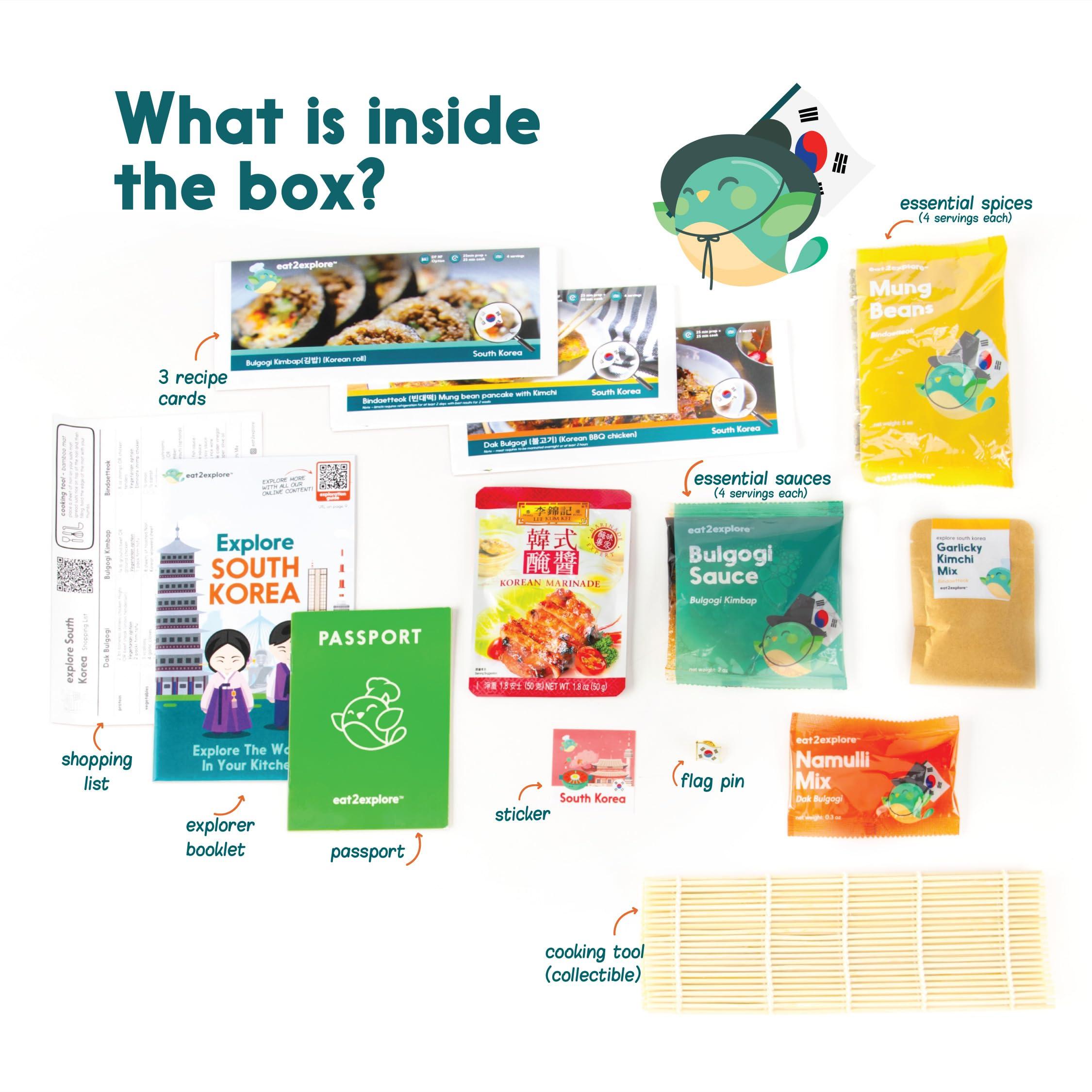 eat2explore eat2explore Cooking Kits for Kids - Interactive & Educational Real Kids Cooking Kit with 3 Recipe Cards, Key Ingredients & Cooking Tools - Ideal Idea for Kids who Love to Cook(South Korea Edition)