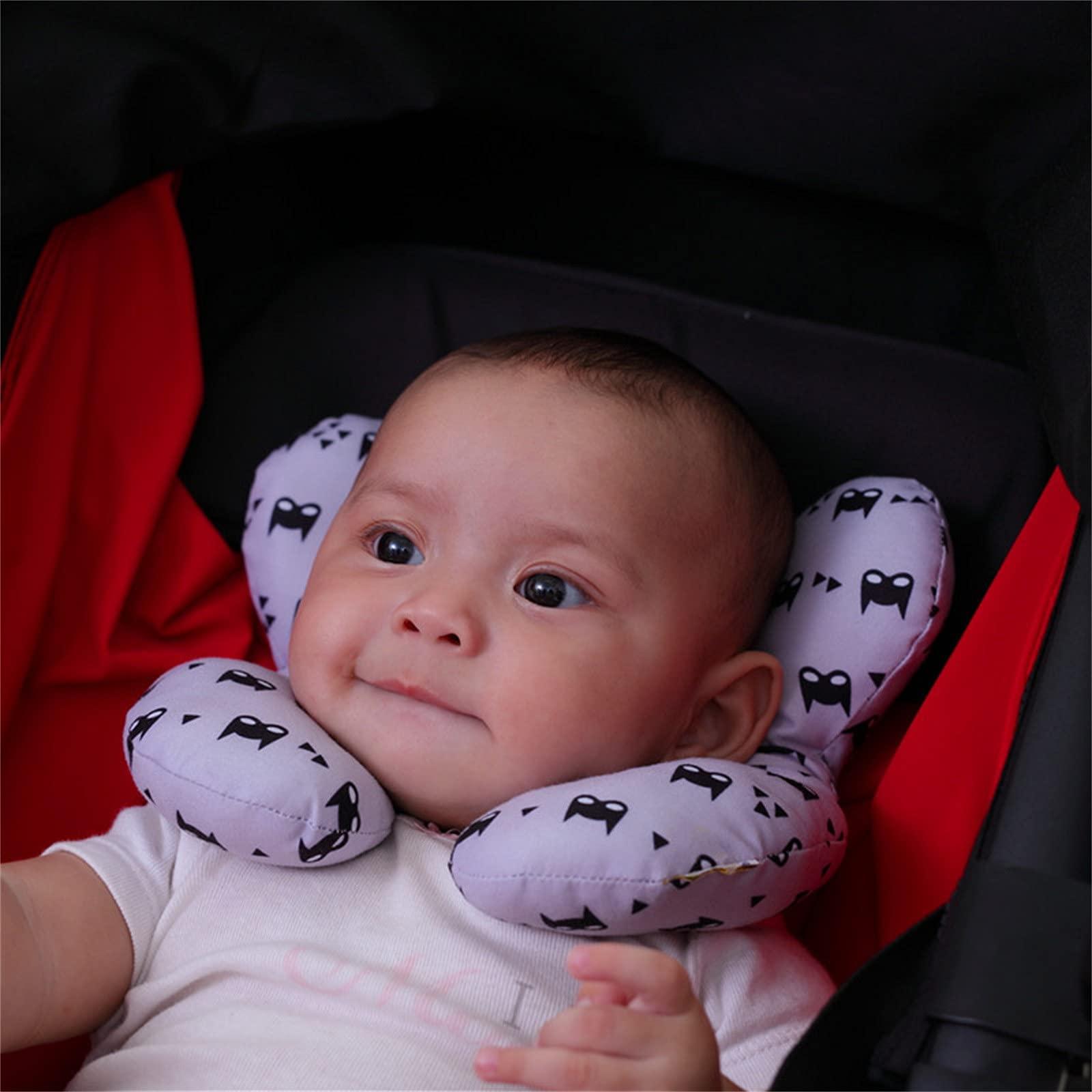 Lurryly Baby Neck Pillow,Baby Head Support Pillow, Lurryly Newborn Infant Head & Neck Cushion Perfect for Car Seats and Strollers, Comfortable Kids Travel Pillow, Perfect for 0-4 Year Old Boy or Girl (Flower)
