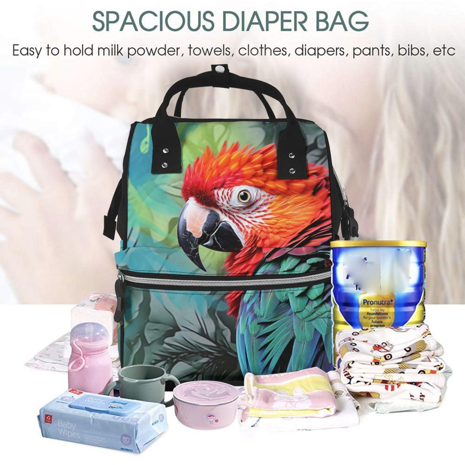 HCLYvexiria HCLYvexiria Diaper Bag Backpack Colorful parrot Nappy Backpack Maternity Baby Nappy Bag Changing Bags for Travel
