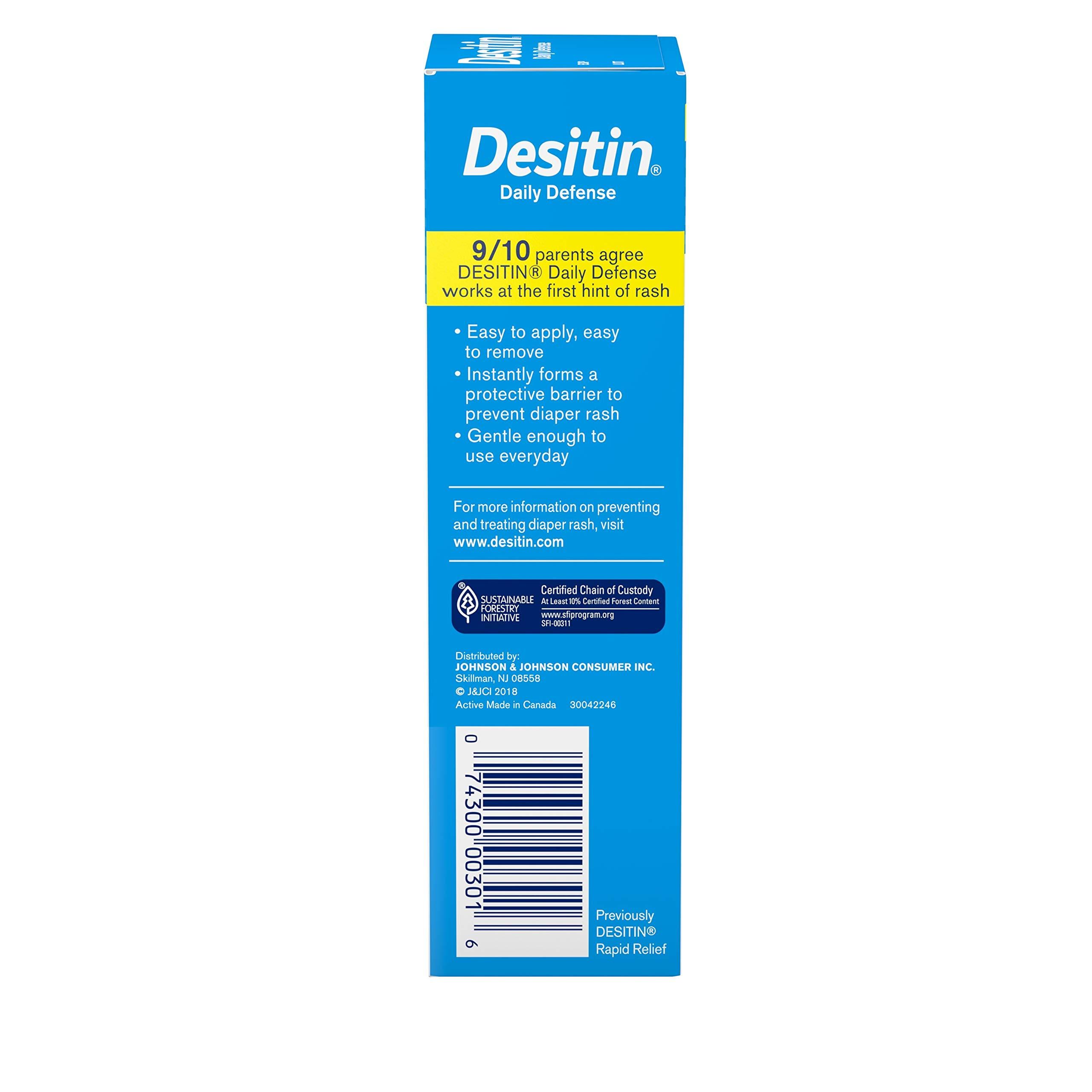 Desitin Desitin Daily Defense Baby Diaper Rash Cream with Zinc Oxide to Treat, Relieve & Prevent diaper rash, 4 oz