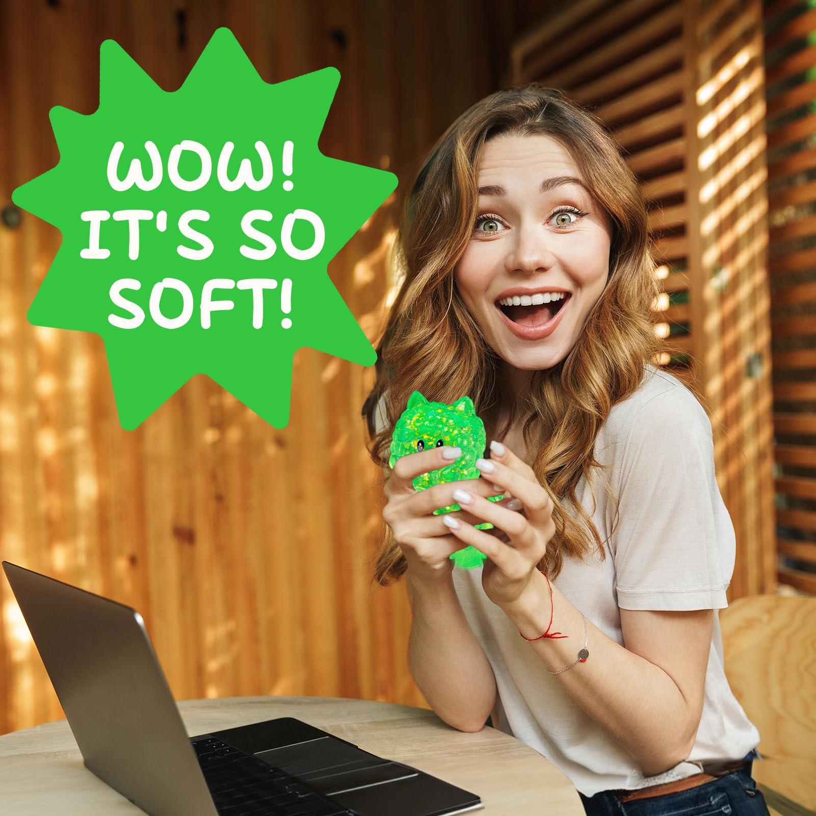AiSiXin Squishy Alpaca Stress Balls for Adults (Green) Alpaca Llama Squishy Toys for Kids, Alpaca Sugar Ball Sensory Fidget Toys, Slow Rise Malt Sugar Squishy Ball Animal Squeeze Toys, Party Favors
