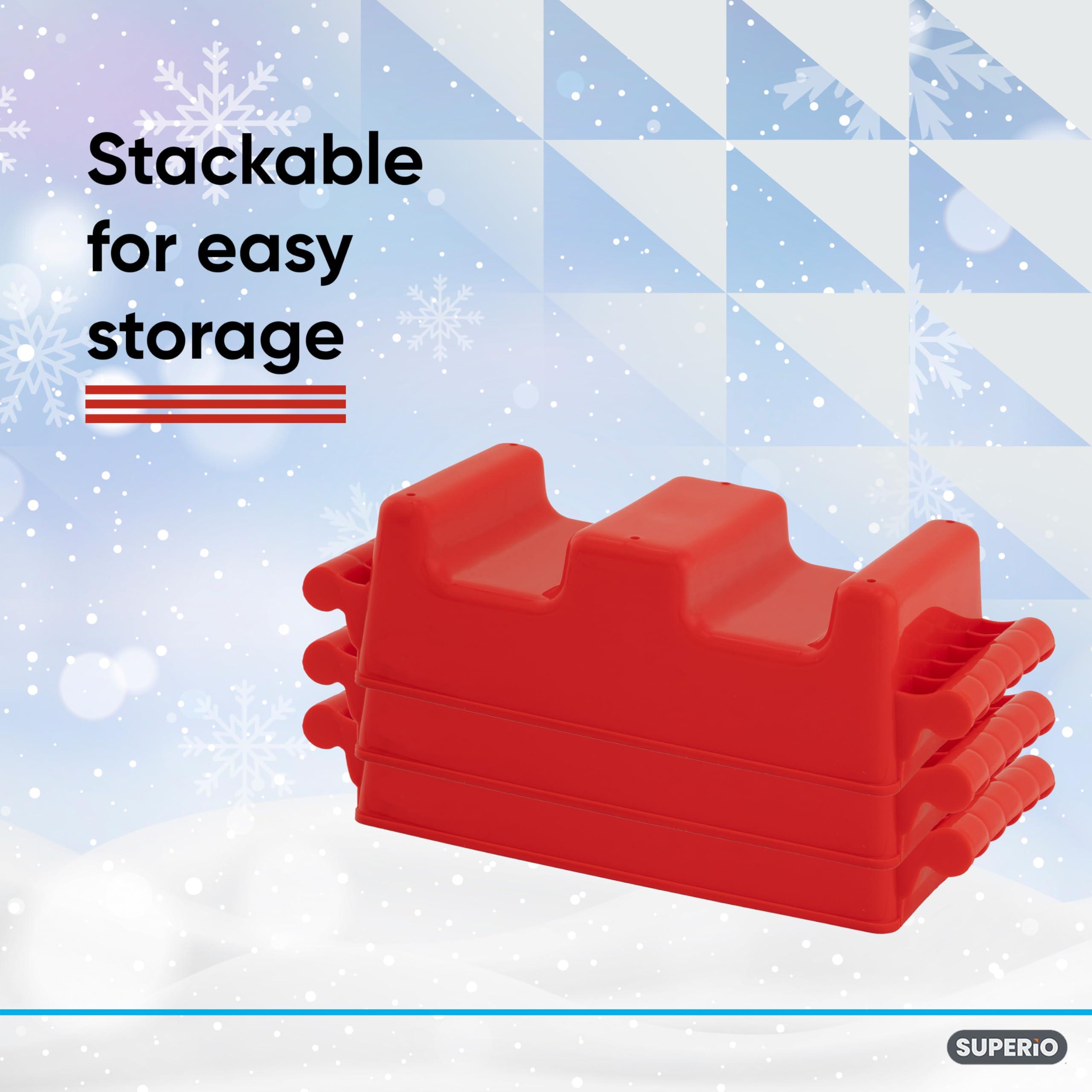 Superio Superio Sand Castle Building Kit for Adults and Kids (Crenellated Brick, 3 Pack) Snow Brick Maker, Igloo Fort Block Form, Outdoor Winter Snow Toys