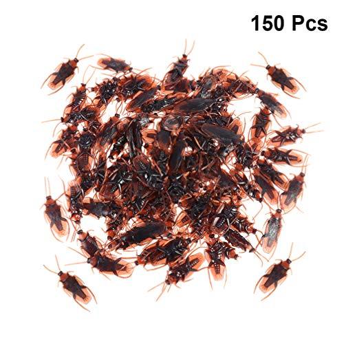 NUOBESTY NUOBESTY Halloween Fake Roach, 150pcs Fake Roaches Prank Halloween Plastic Cockroaches Bulk Roach Trick Toys|4. 5 X 1. 8 X 1 cm