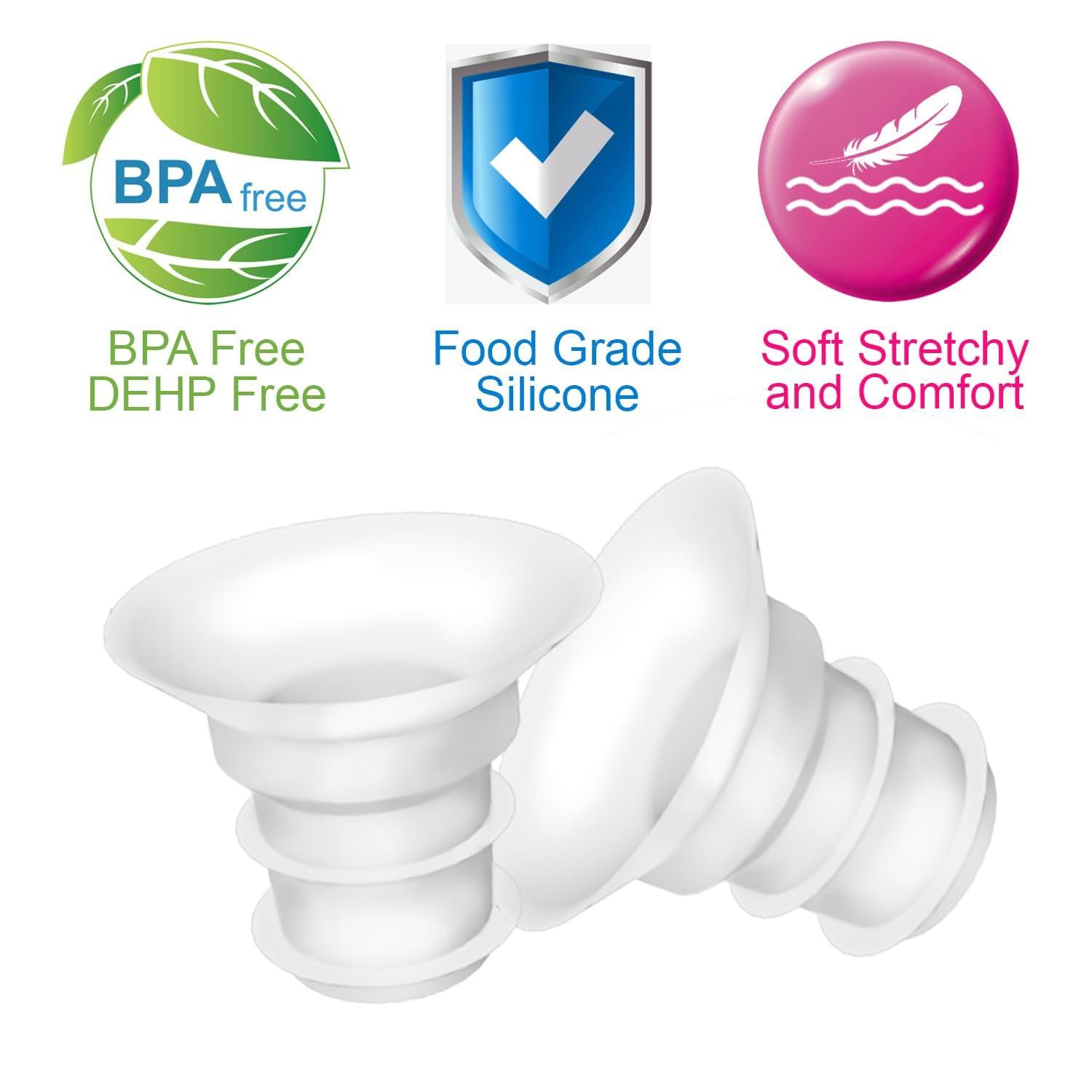 Belmikal Belmikal Silicone Flange Insert 21mm Compatible with Spectra/Motif Luna/medela/momcozy/ameda/zomee/Tsrete/Willow/Elvie Stride 24mm Breast Shield Reduce Nipple Tunnel Replace Nipple Cushion Pump Part