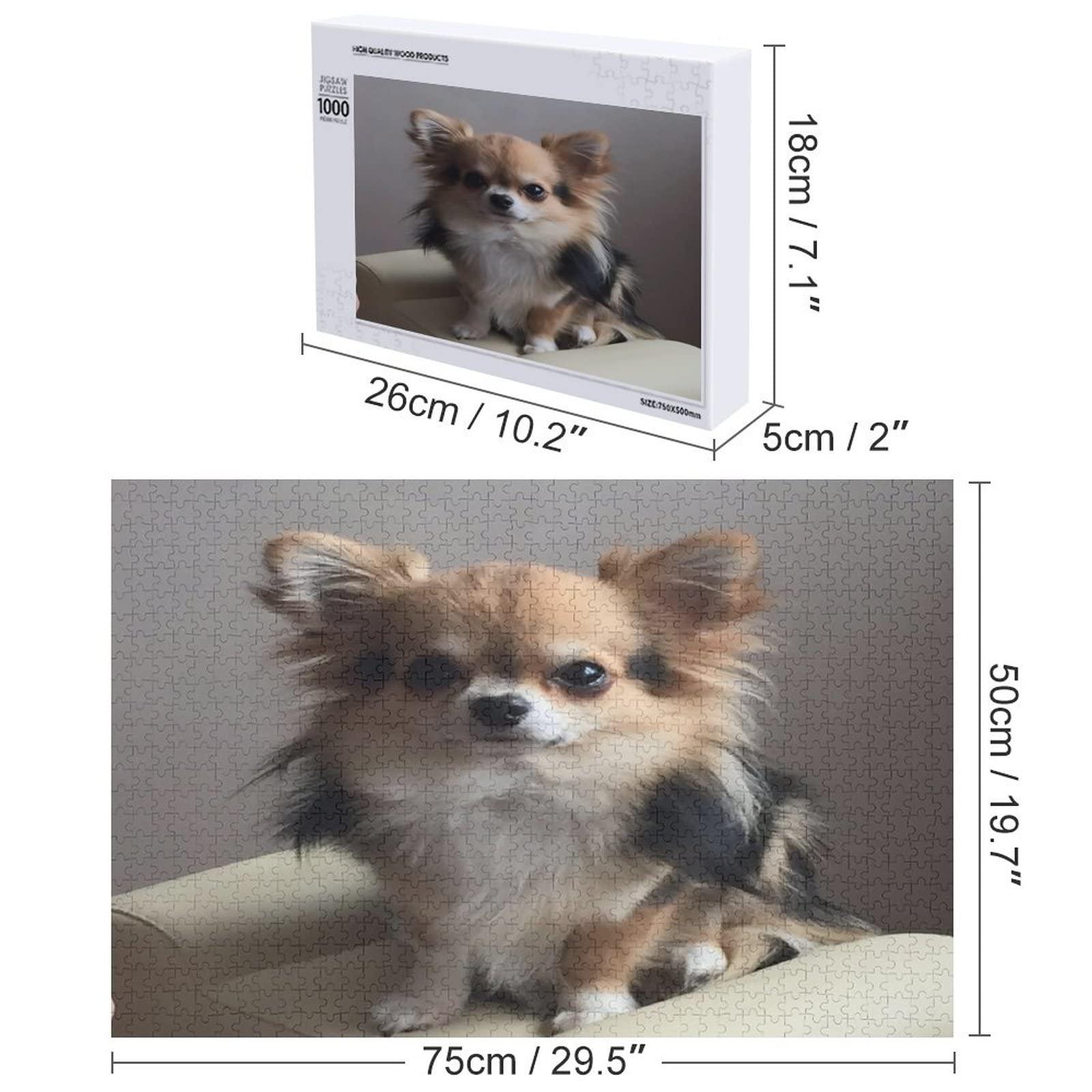 XKAWPC Cute Chihuahua Wooden Puzzles for Adults Funny Jigsaw Puzzle Wall Decorations Gifts 1000 PCS