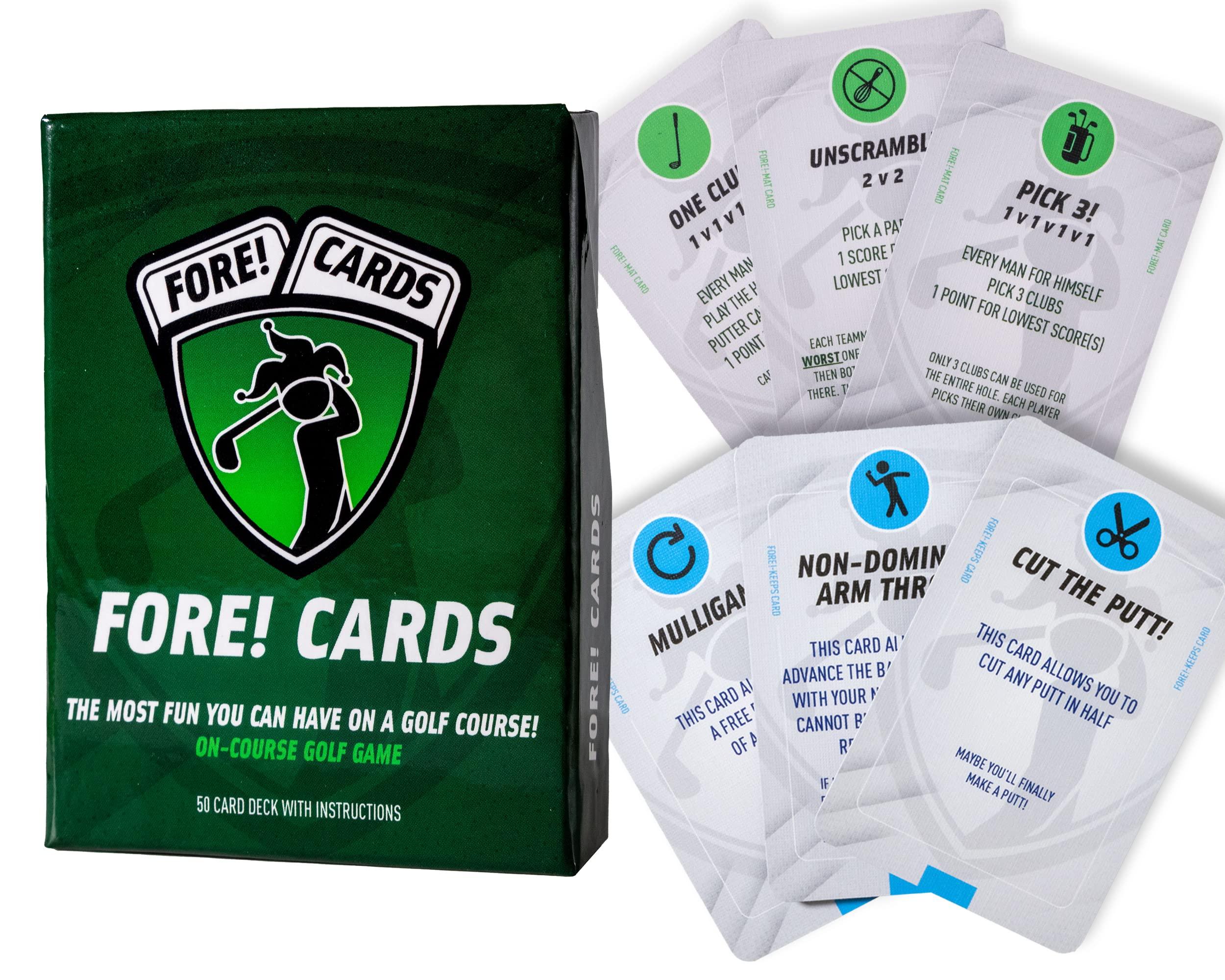 Fore! Cards Fore! Cards On-Course Golf Game Plus Expansion Pack Bundle | Fun Interactive Golf Game | 80 Cards Make Every Hole a Different Challenge | Spice Up Your Next Round