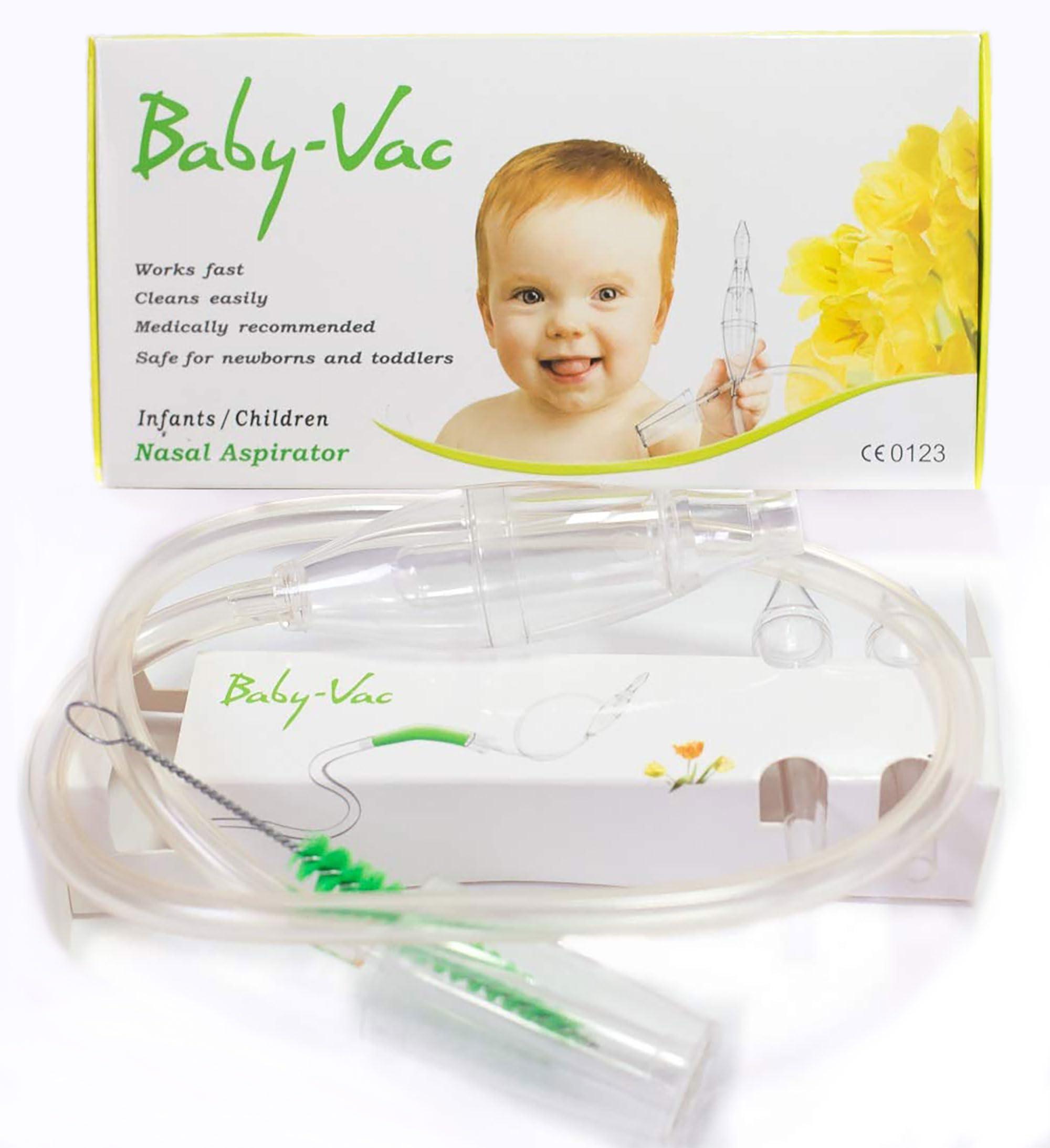 BABY-VAC BABY-VAC Clinically Tested Baby Nasal Aspirator - Vacuum-Powered Nose Sucker with Suction Head & Cleaning Brush for Safe and Gentle Relief