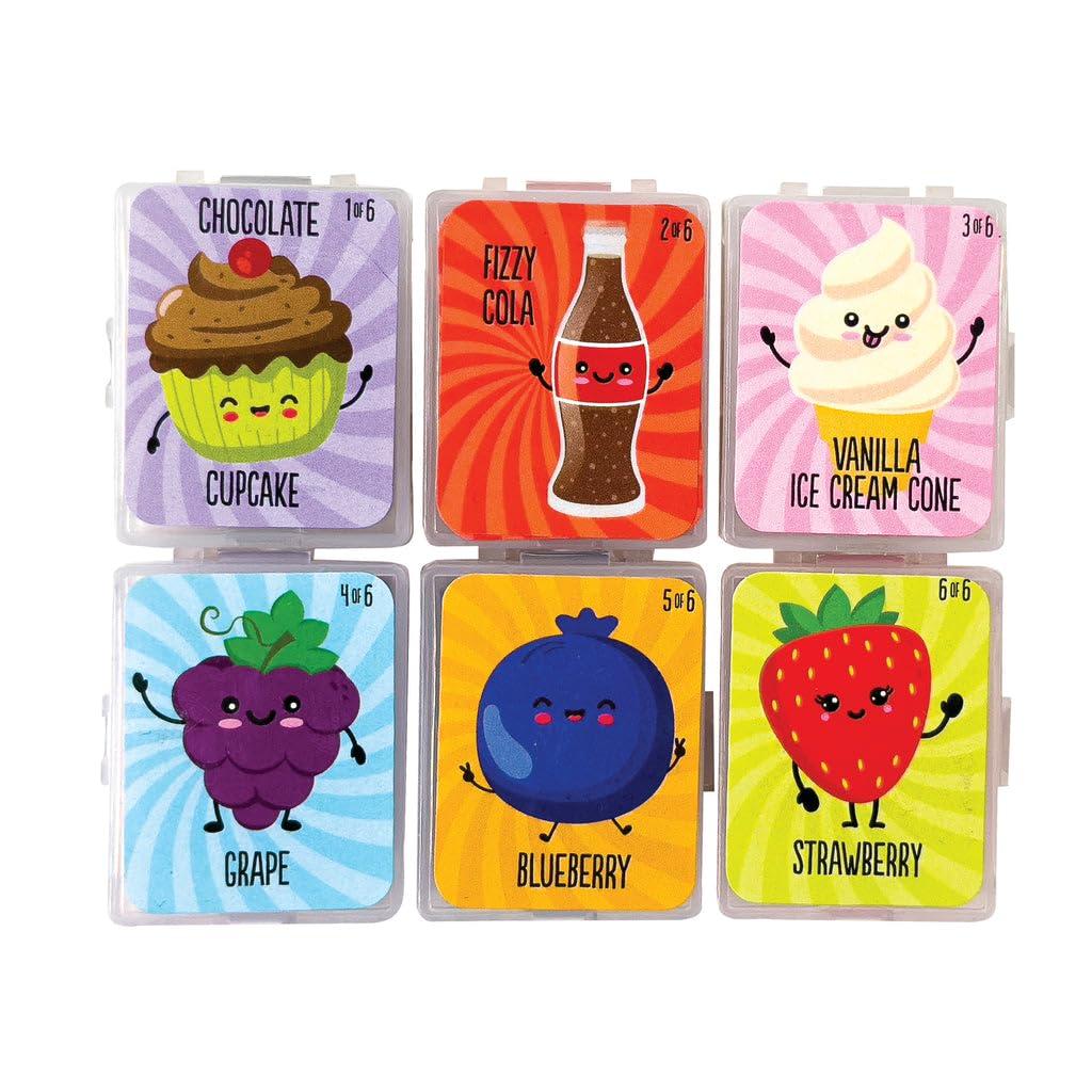 GEDDES Raymond Geddes Link Up Scented Kneaded Erasers (Series Two - 36 Pieces) - 6 Moldable Eraser Designs with Snap Case - Fun Puzzle Kids Erasers