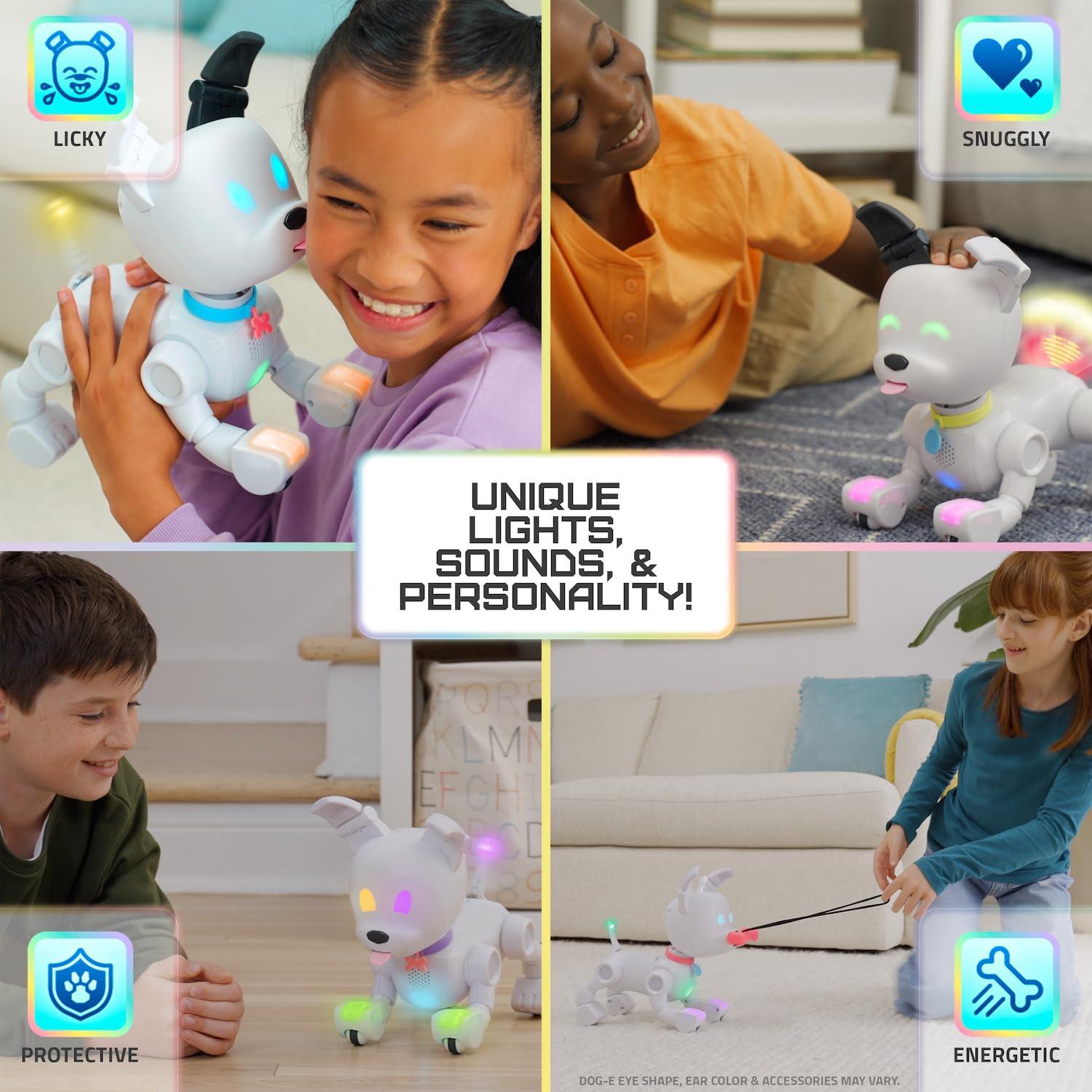 Dog-E Dog-E Interactive Robot Dog with Colorful LED Lights, 200+ Sounds & Reactions, App Connected (Ages 6+)