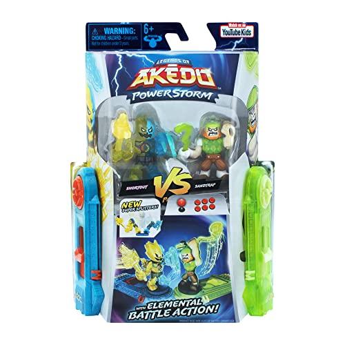 Akedo Legends of Akedo Power Storm - Versus Pack - 2 Mini Battling Warriors and 2 Battle Controllers - Shortout Versus Sandtrap