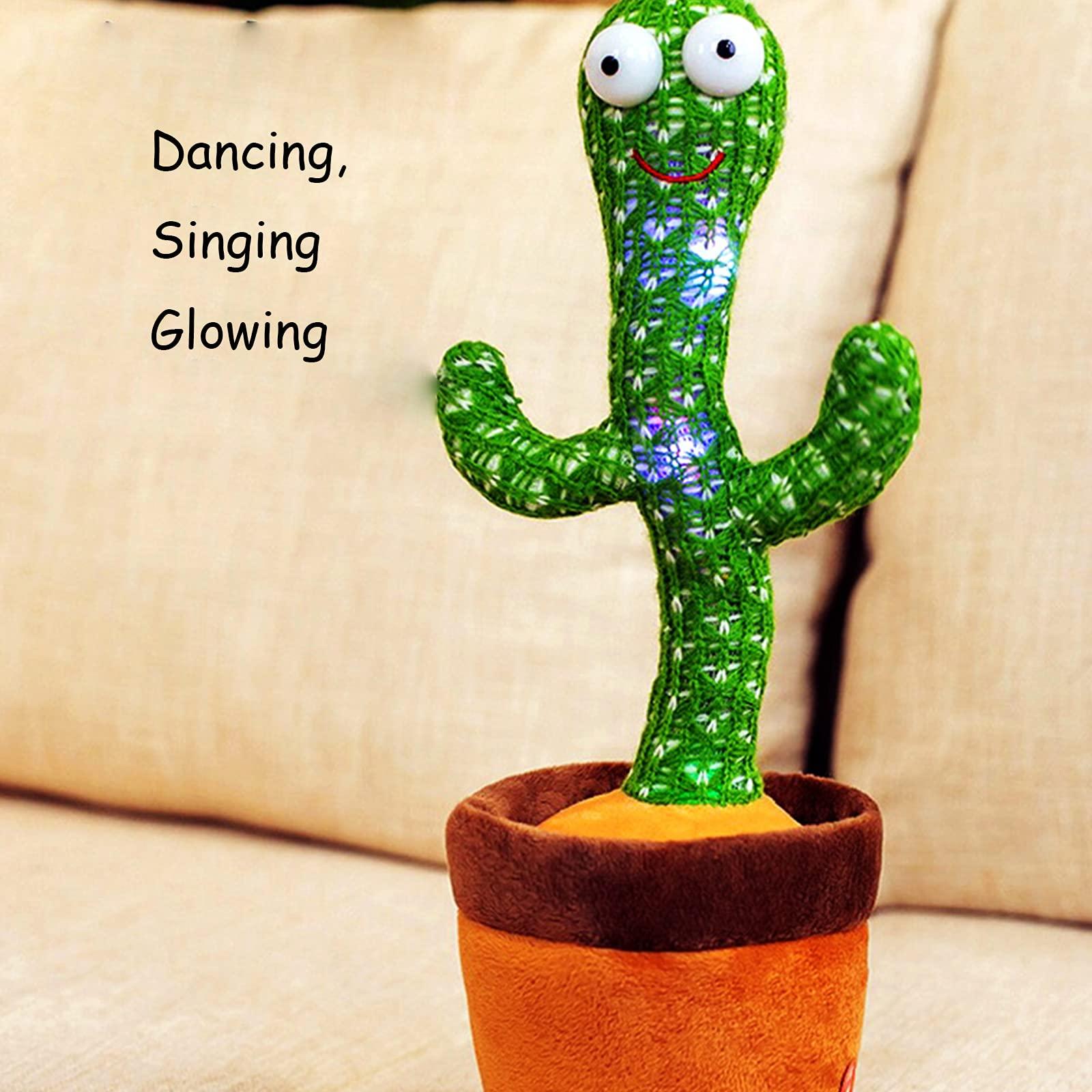 MidnightSinging 2023 Dancing Cactus Toy Bluetooth [Play Your Songs] Record Repeating What You Say, Rechargeable Singing Talking Cactus Toy Gifts for Baby Boys and Girls