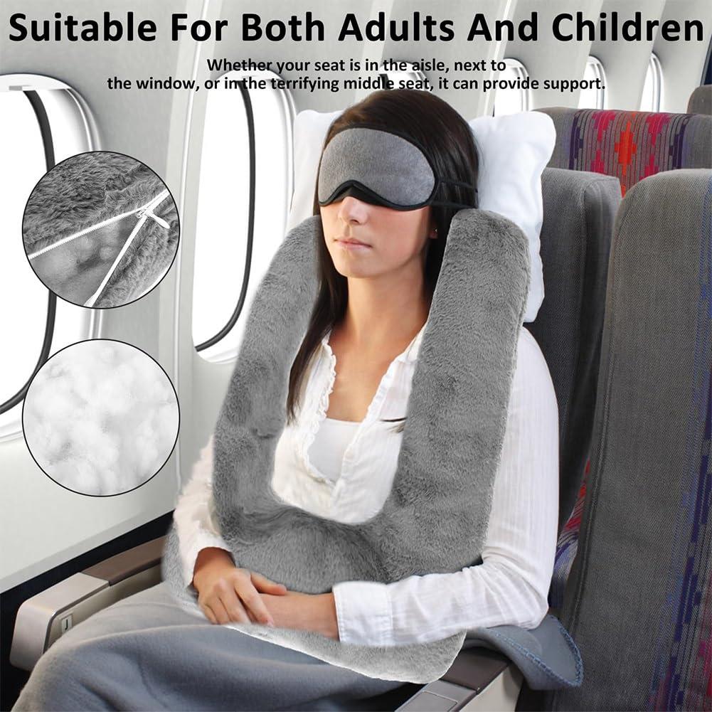 Ztaovn Traveling Car Pillow for Sleeping, Road Trip Pillow, Booster Seat Pillow, Kids Carseat Pillows, Pillow for Car Seat Toddler, Roadtrip Pillow, Removable U Shaped Reading Pillows for Airplane(Rose Purpl