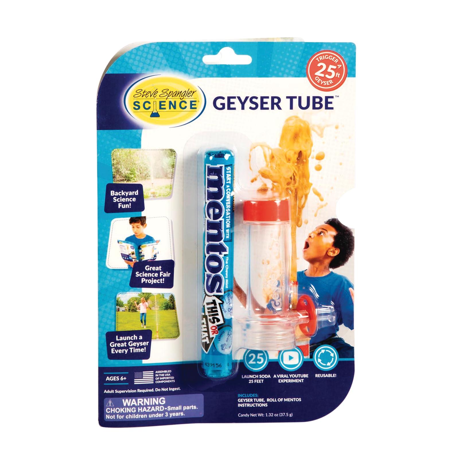 Steve Spangler Science Steve Spangler Science Geyser Tube Experiment, Chemical Reactions Science Experiments for Kids, Amazing Geysers with Soda & Mentos Candy, School, Camp, Homeschool Science Kits, Incl: 1 Tube