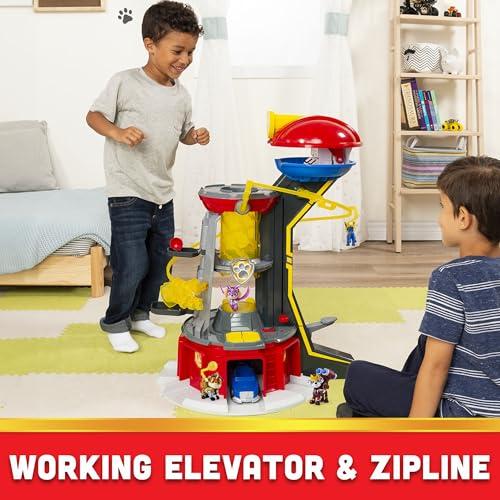 Paw Patrol Paw Patrol, Mighty Lookout Tower with 4 Exclusive Bonus Action Figures, Toy Car, Lights and Sounds (Amazon Exclusive), Kids Toys for Ages 3 and up