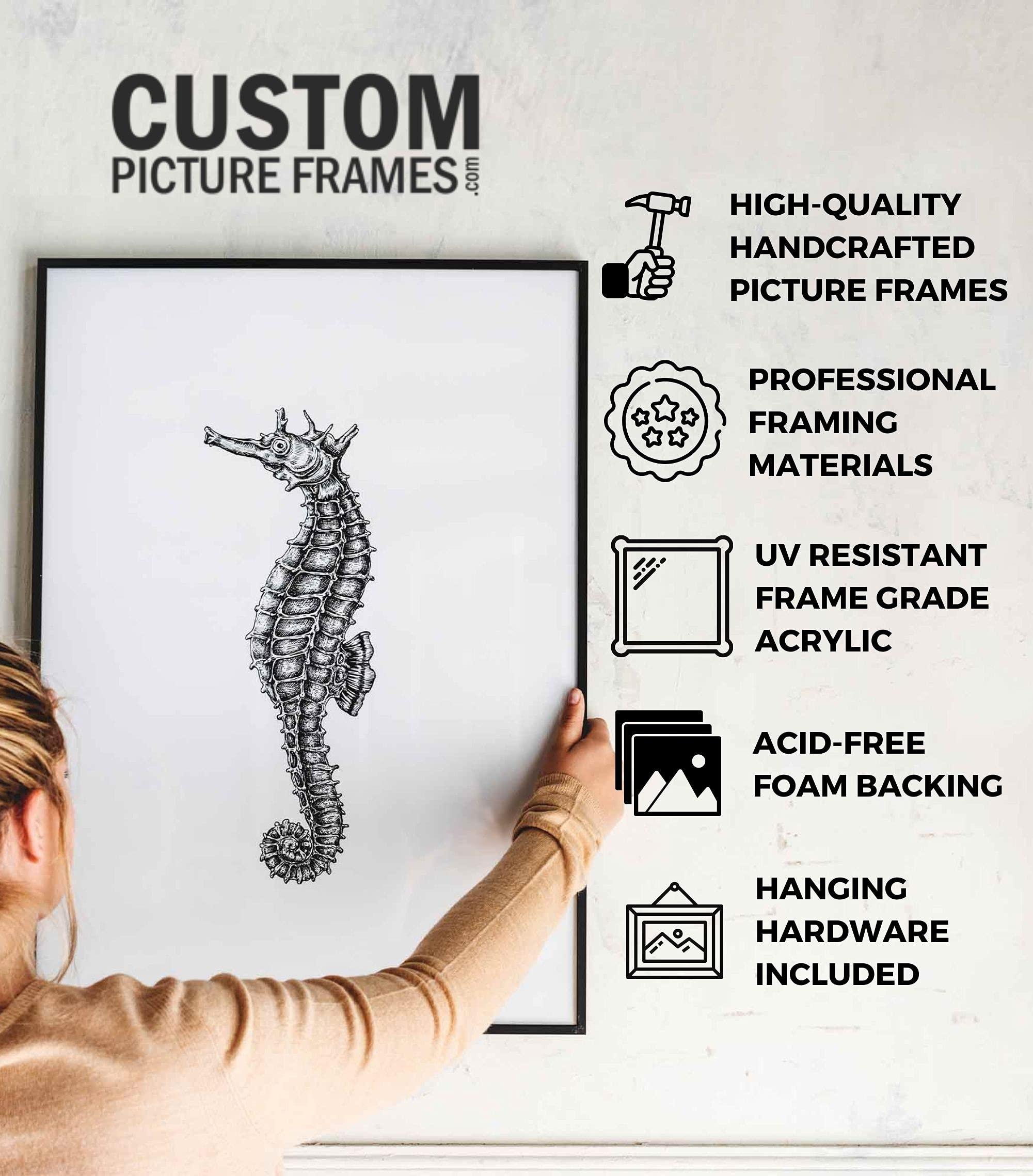 CustomPictureFrames.com 13x39 Puzzle Frame Kit with Glue Sheets | White Mid Century Picture Frame | Real Wood with UV Resistant Acrylic Front | Made to Preserve and Display Puzzles Measuring 13x39 Inches