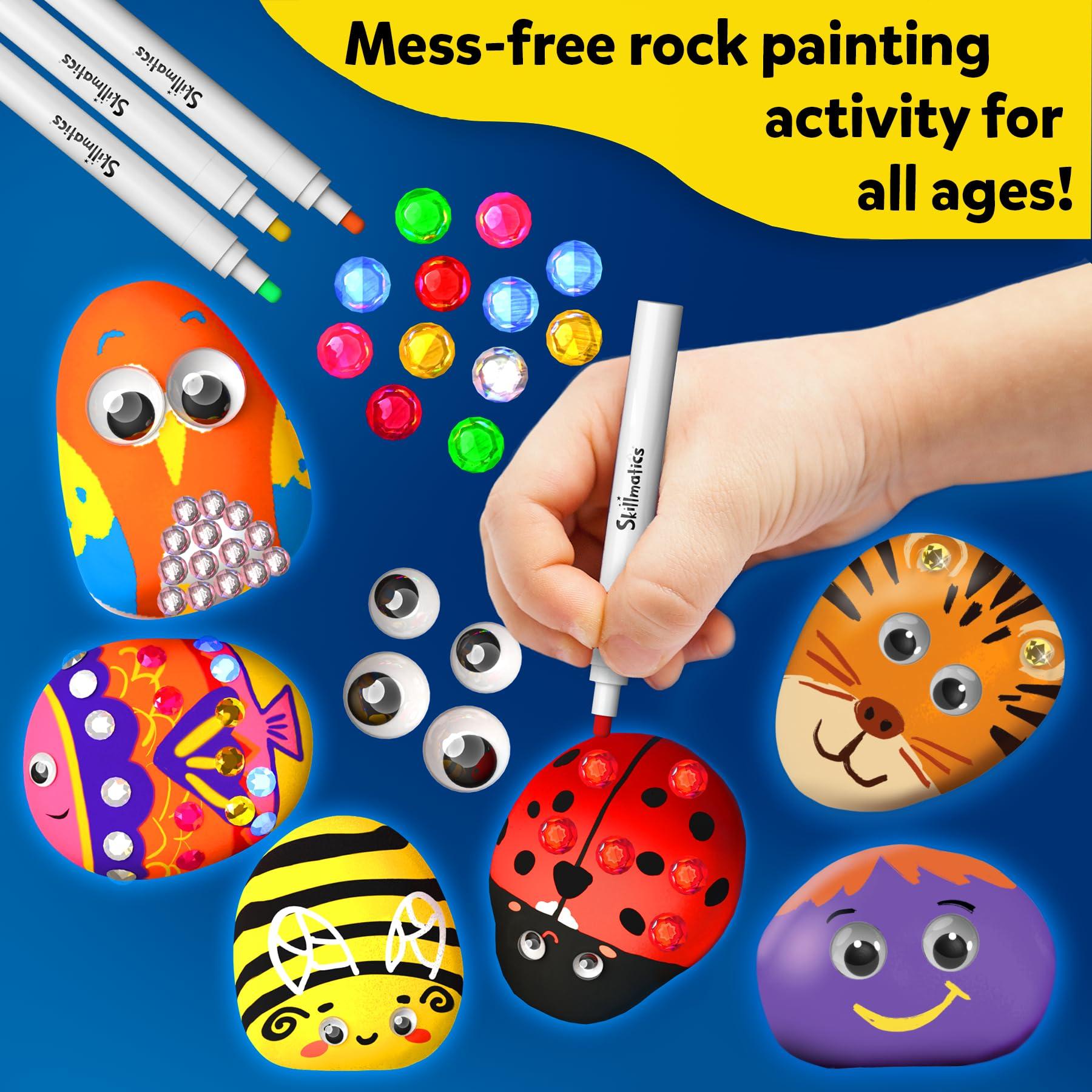 Skillmatics Skillmatics Rock Painting Kit - Mess-Free Art & Craft Activity for Girls & Boys, Craft Kits & Supplies, DIY Creative Activity, Gifts for Kids Ages 4, 5, 6, 7, 8, 9, 10, 11,12