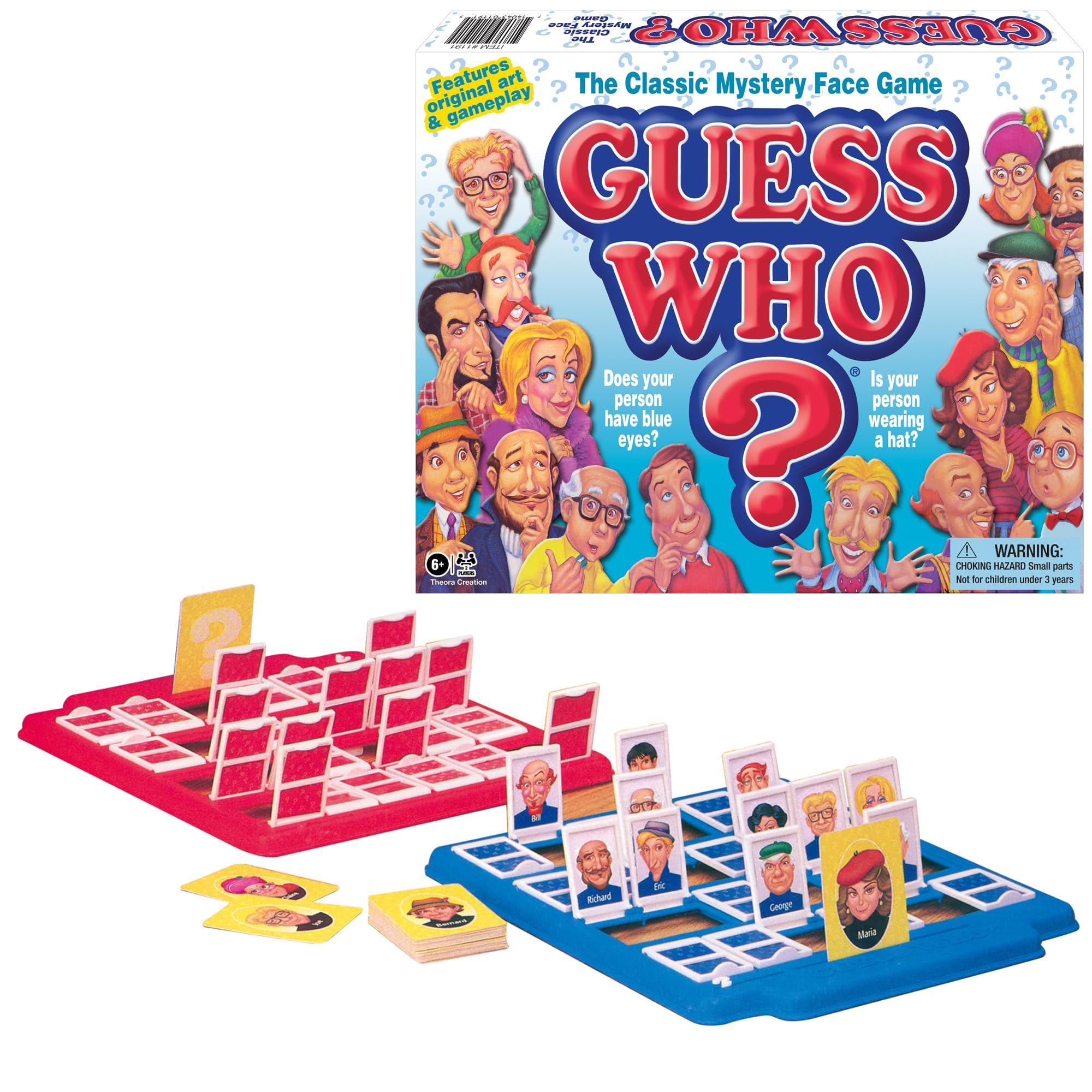Winning Moves Games Guess Who? Board Game with Classic Characters by Winning Moves Games USA, Classic Children\'s Mystery Board Game of Deduction for 2 Players, Ages 6+ (1191)