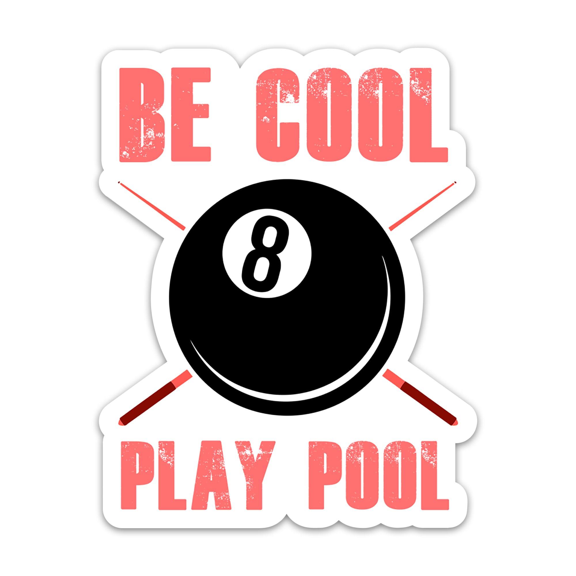 ToysCentral Basics Be Cool Play Pool Vinyl Trendy Billiards Sticker Decal 3Inch for Bottle Car Helmet Bike Motor Laptop