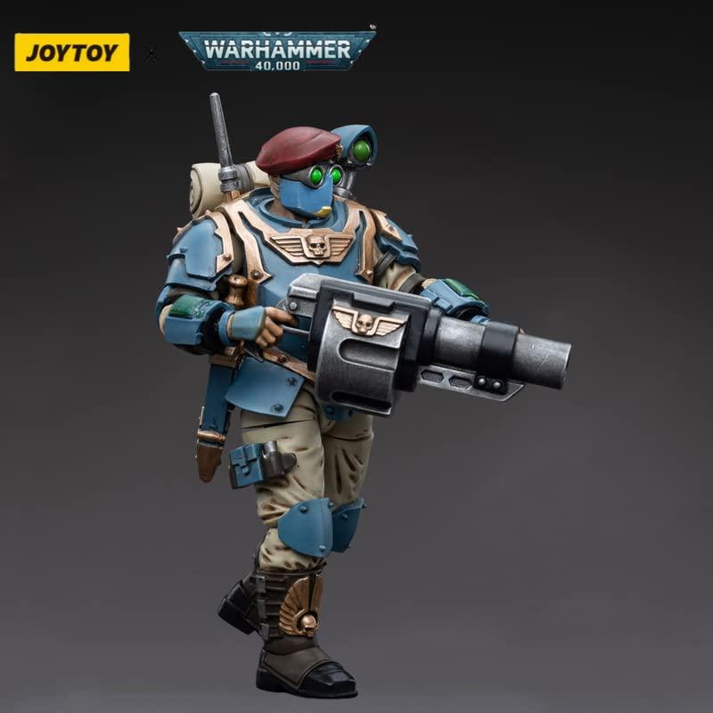 JOYTOY JOYTOY 1/18 Warhammer 40,000 Action Figure Astra Militarum Tempestus Scions Command Squad 55th Kappic Eagles Grenadier Collection Model Gift