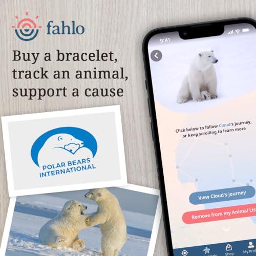 Fahlo Fahlo Polar Bear Tracking Bracelet, Elastic, supports Polar Bears International, one size fits most for Men and Women